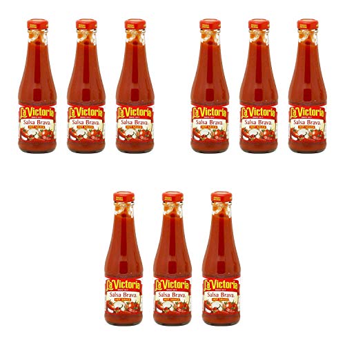 Spicy Salsa Brava Hot Sauce - 8 Ounce (Pack of 3) - Perfect for Tacos, Nachos, and Mexican Dishes