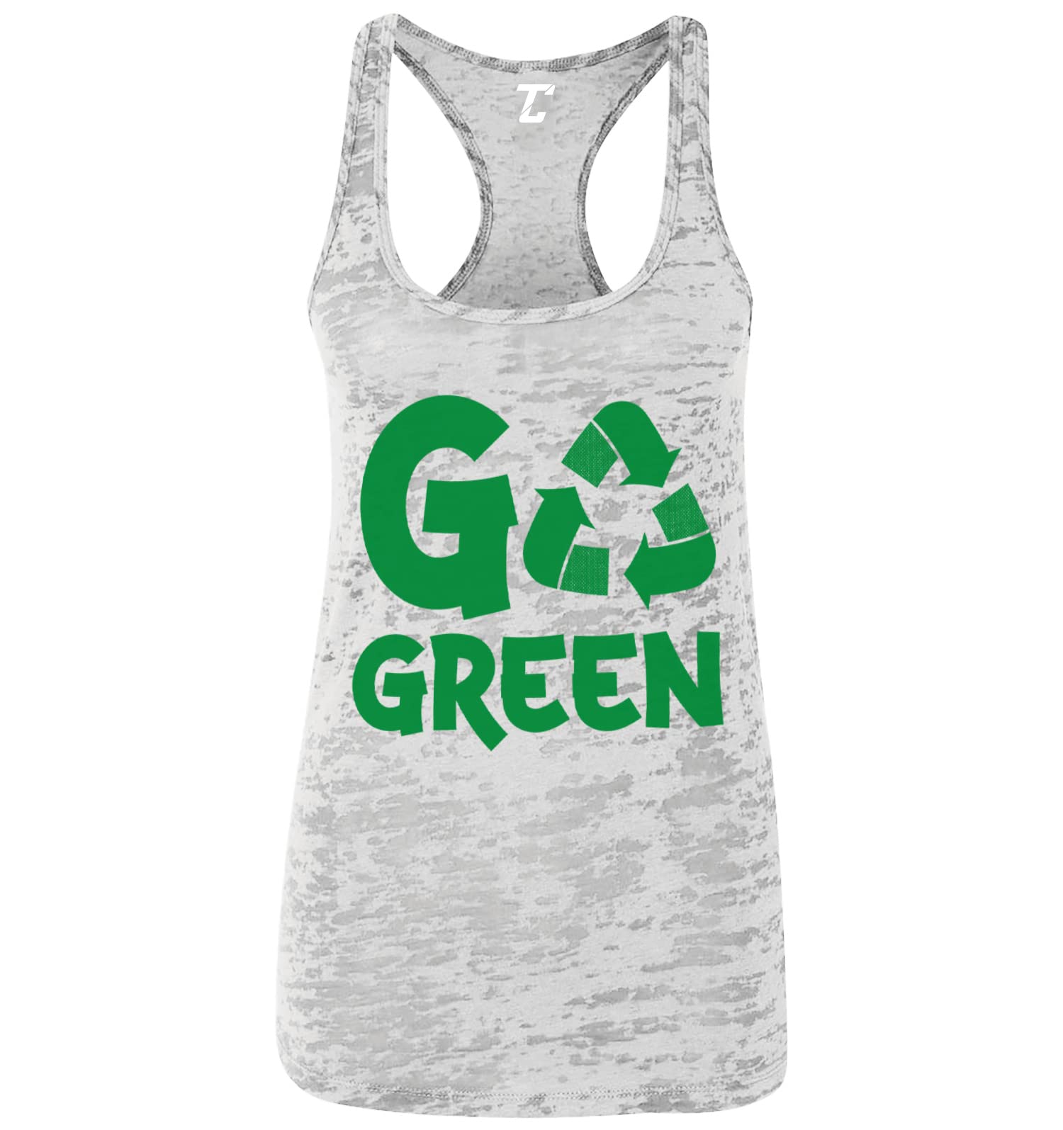 Eco-Friendly Women's Racerback Tank Top - Sustainable Organic Cotton Workout Top for Yoga, Running & Gym - Reduce Reuse Recycle Green Lifestyle