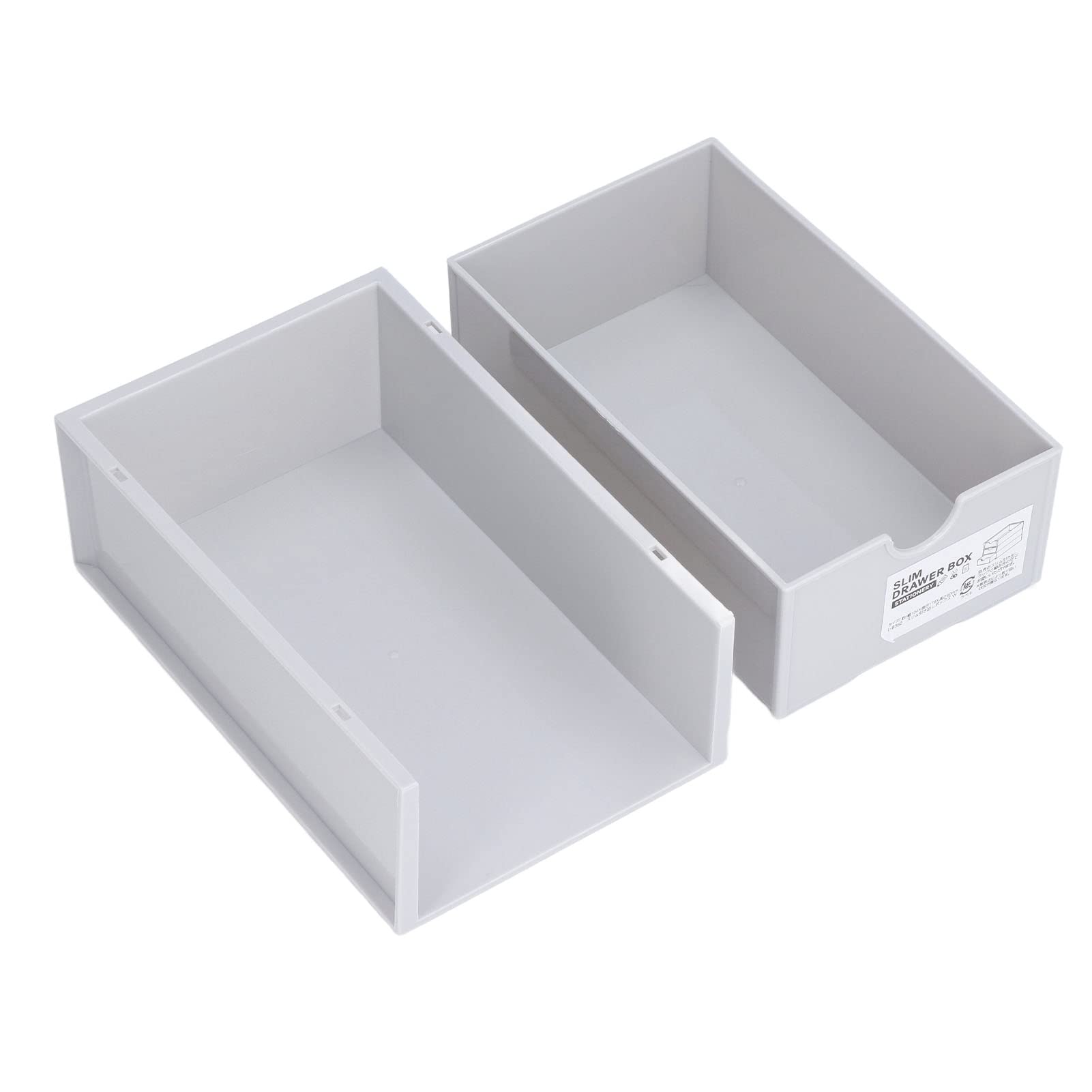 Nallely Storage Box - Large Capacity Stackable Drawer Organizer for Bathroom, Office & Cosmetics | Durable PP Plastic | Gray | Perfect for Toiletries, Stationery & Home Organization