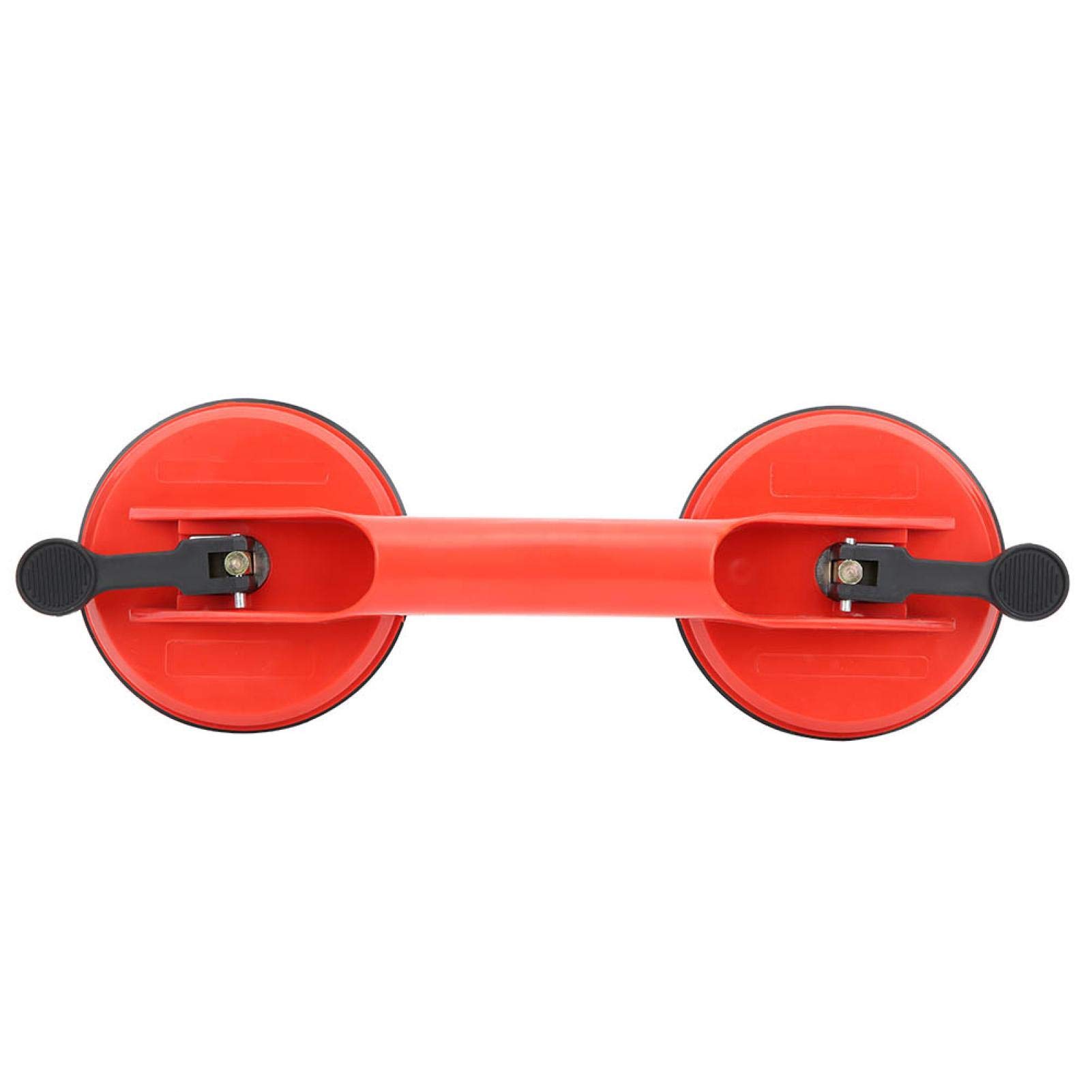 Double Handle Glass Suction Cup - 11.5cm Heavy Duty Glass Lifter with Dual Head & Plastic Base - Perfect for Window Installation, Glass Panel Moving, and Mirror Handling