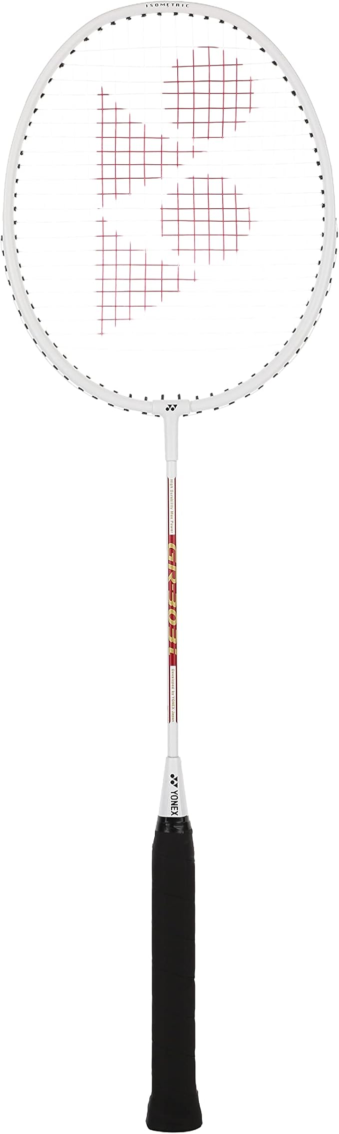 Yonex GR 303i White Prestrung Badminton Racket - Professional Grade Tennis Racket for Indoor/Outdoor Play - Made in India | Perfect for Tournaments, Training & Recreational Games