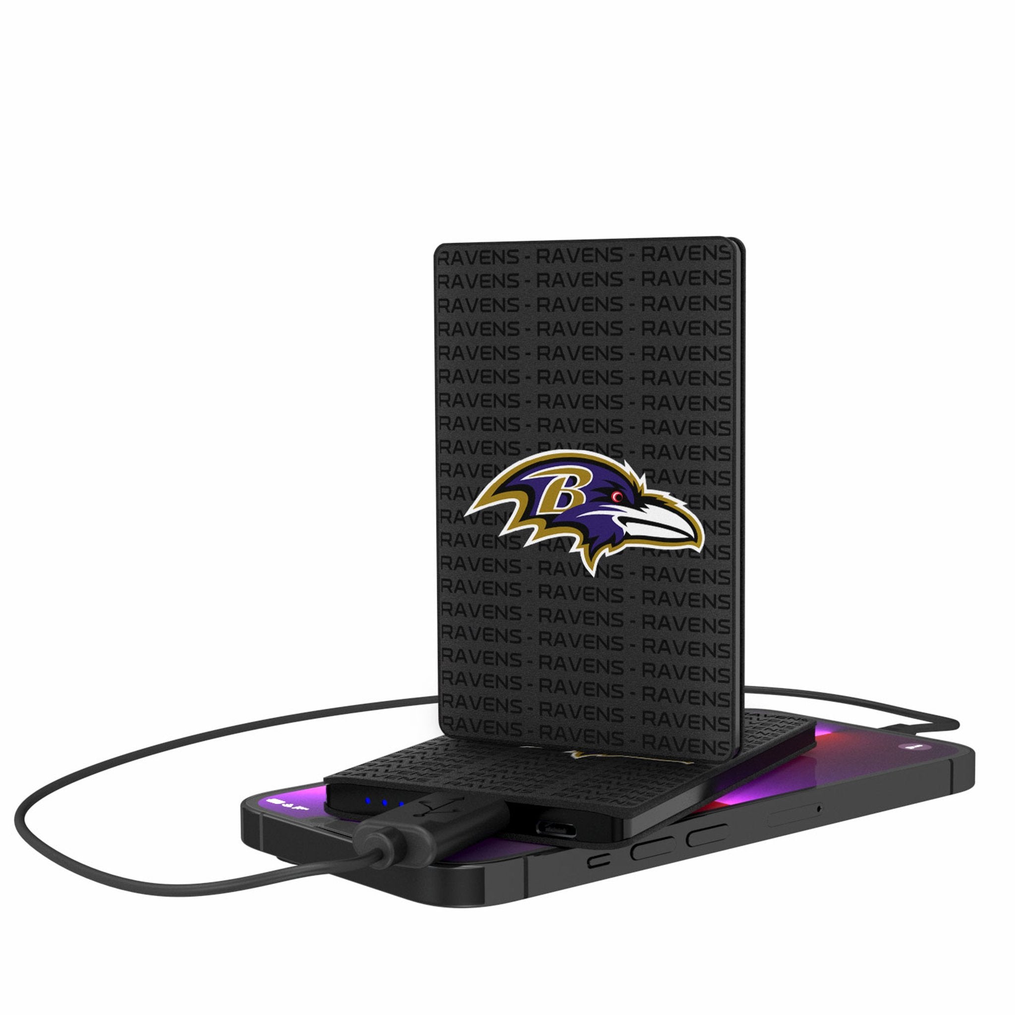 Baltimore Ravens Portable 2500mAh Credit Card Power Bank - Ultra Slim Charger for Travel, Work & Game Day | Perfect for NFL Fans & On-the-Go Charging
