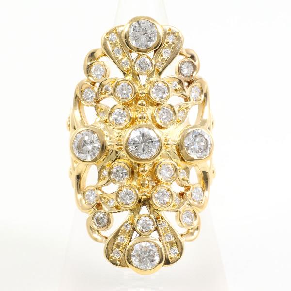 18K Yellow Gold Diamond Ring for Women - Elegant Solitaire Engagement Wedding Band - Perfect for Proposals, Anniversaries & Special Occasions