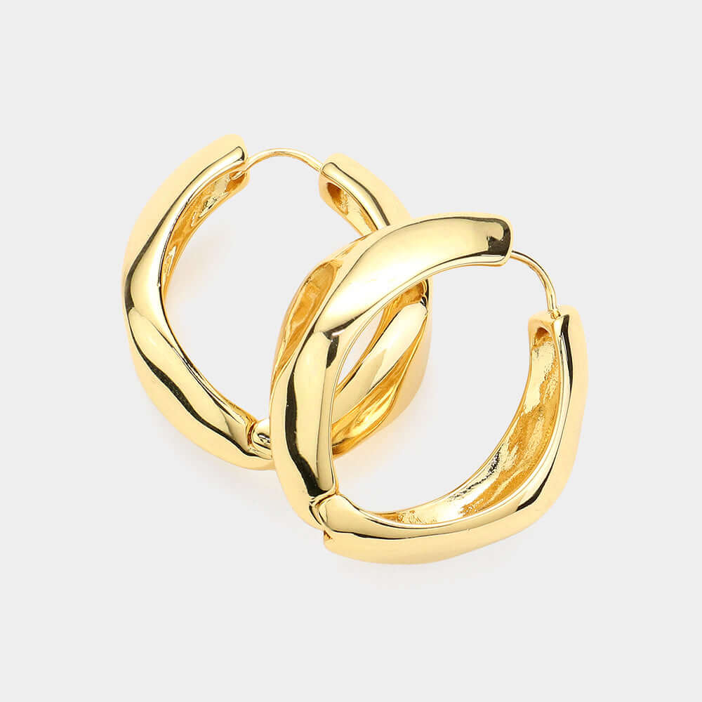 14K Gold Dipped Hypoallergenic Textured Metal Hoop Earrings for Women - Trendy Chunky Statement Jewelry for Everyday Wear & Special Occasions