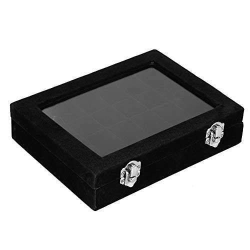 24-Slot Jewelry Ring Storage Box - Black & White Empty Nail Art Organizer for Beads, Rings & Small Decorations | Perfect for Salon, Home & Travel Organization