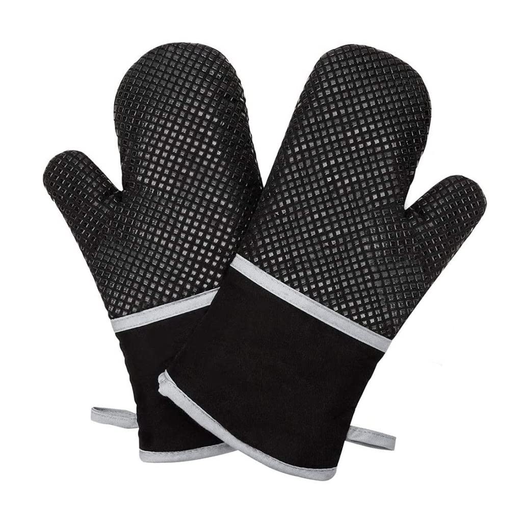 Heat Resistant Oven Gloves - Anti-Slip BBQ & Grill Gloves for Kitchen, Fireplace & Cooking (33x18cm) - Perfect for Baking, Grilling & Handling Hot Pots