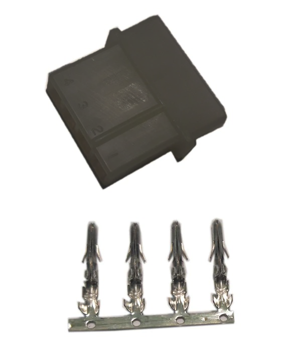 4 Pin Molex Female Housing with Male Pins (Black) - Molex AMP MATE-N-LOK 1-480426-0 Power Connector - Perfect for PC Power Supply, DIY Electronics & Industrial Applications