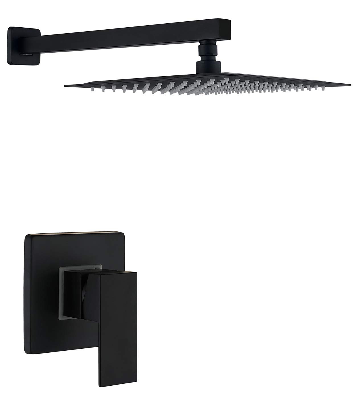 Premium Matte Black Shower System - 10 Inch Luxury Wall Mounted Rain Shower Head & Faucet Set with Valve - All Metal Construction for Bathroom & Spa Experience - Perfect for Modern Home & Hotel Renovation
