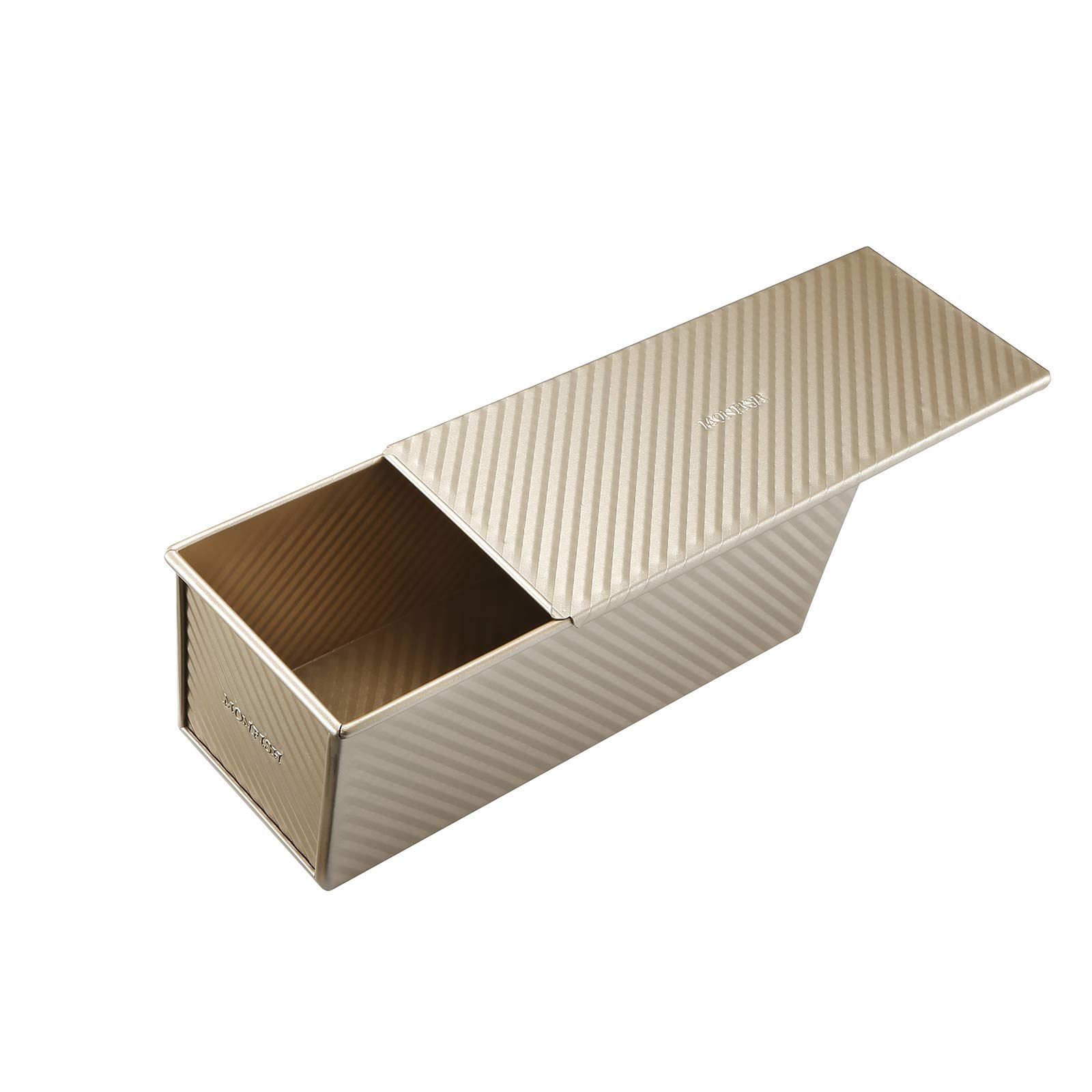 Monfish Large Loaf Pan with Lid - Pullman Bread Pan for 2.2lb Dough - Commercial Grade Aluminized Steel Non-Stick Baking Pan - Perfect for Homemade Bread, Sandwich Loaves & Artisan Baking