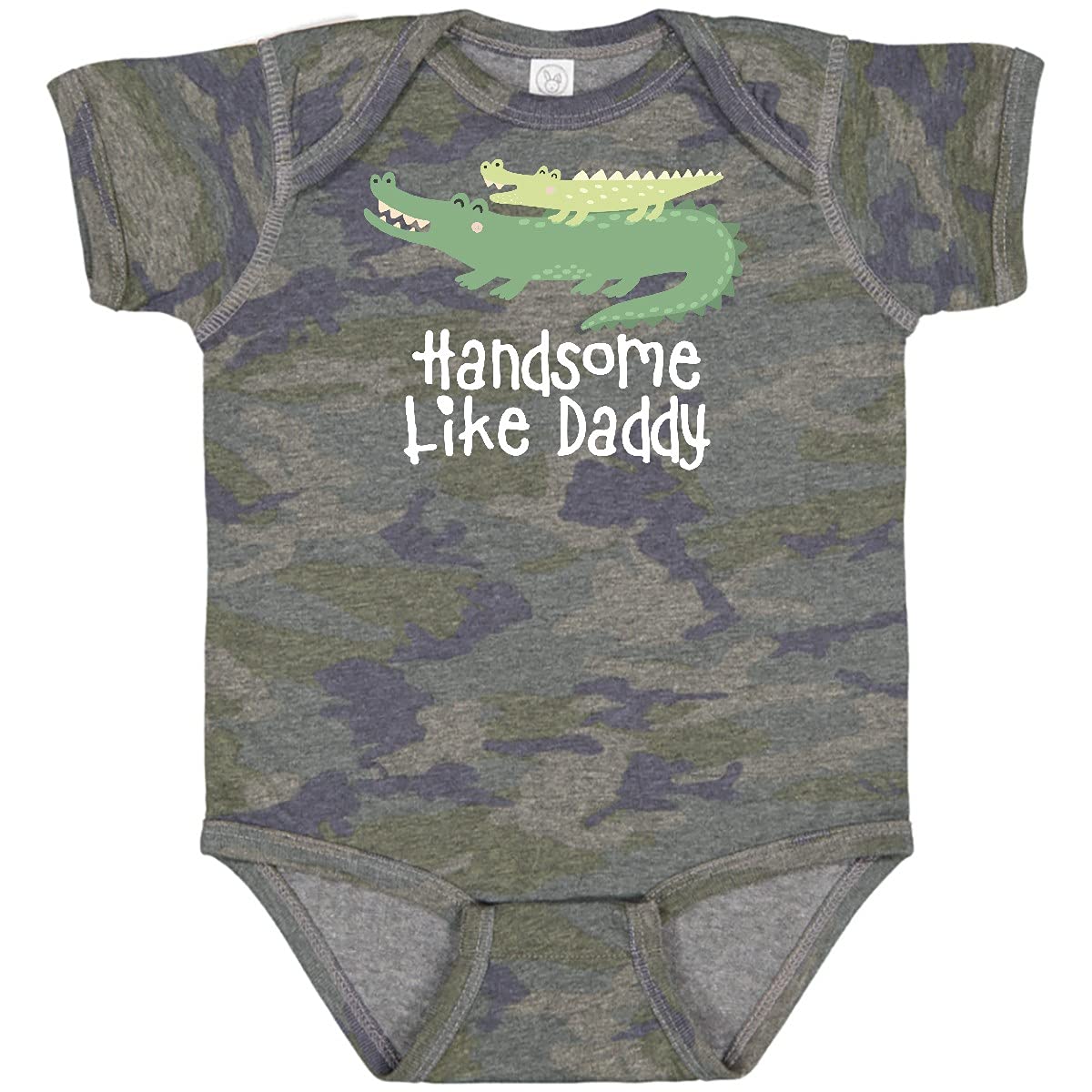 Inktastic Alligator Handsome Like Daddy Baby Boy Bodysuit - Cute Outfit for Newborns, Infants & Toddlers - Perfect for Family Photos, Birthdays & Everyday Wear