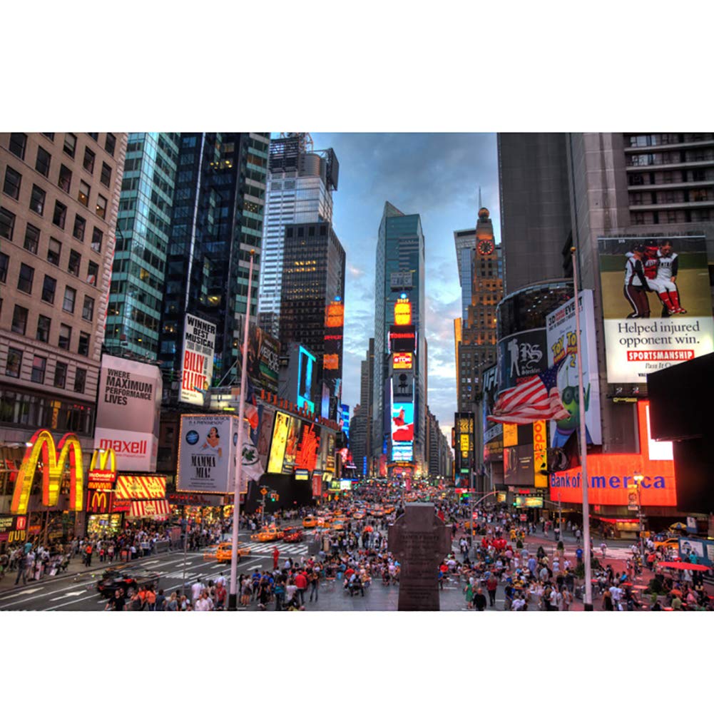 Premium Adult Wooden Puzzle - New York Times Square Skyline 500 to 6000 Pieces | Famous Landmark Jigsaw Puzzle for Adults & Teens | Educational Brain Teaser for Family Game Night & Home Decor