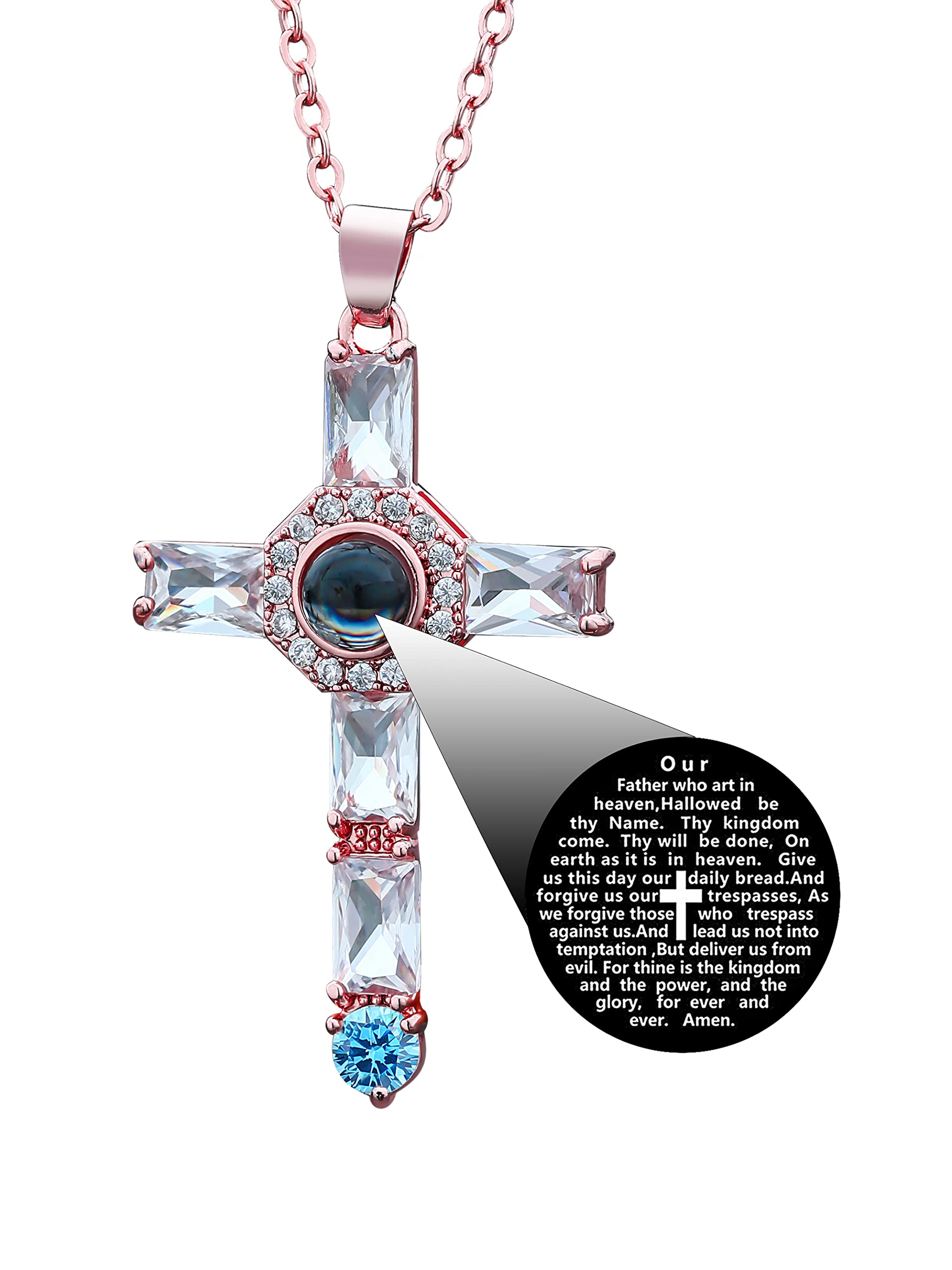 Women's Cross Necklace with Bible Verse Engraving - Gift for Mom, Wife, Best Friend - Perfect for Mother's Day & Anniversaries