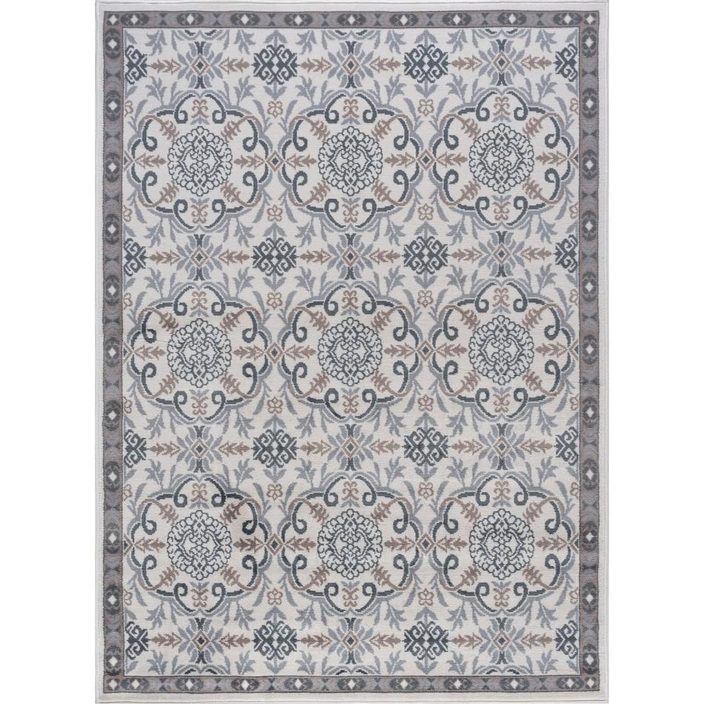 Alise Rugs Hamilton Traditional Damask Indoor Area Rug - Cream 9'2
