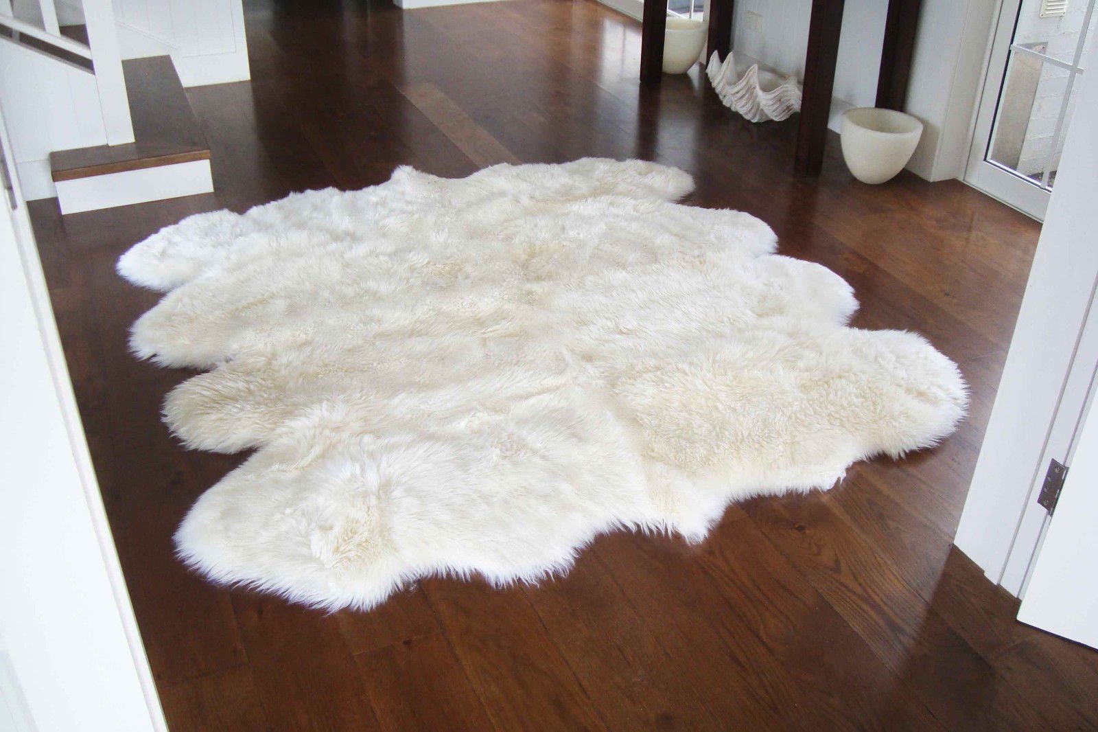 Premium New Zealand Octo Sheepskin Rug - 100% Genuine Natural White Sheepskin - Soft & Luxurious Area Rug for Living Room, Bedroom, Nursery Decor