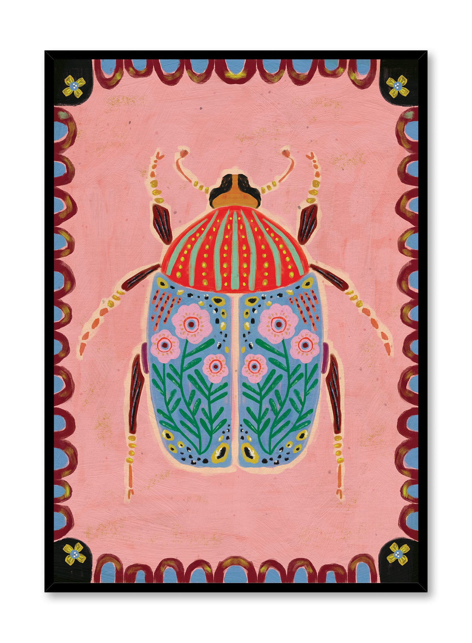 Blooming Beetle Wall Art Poster - Vibrant Insect Decor for Home, Office & Classroom - Perfect for Nature Lovers & Educational Spaces