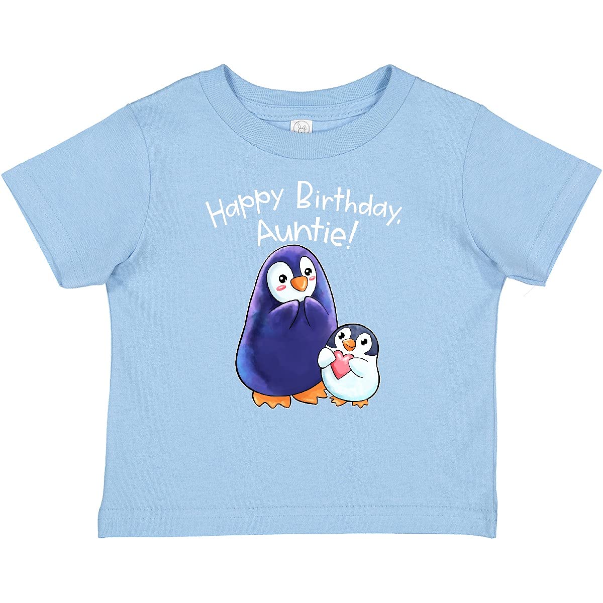 Inktastic Happy Birthday Auntie Cute Penguins Baby T-Shirt - Adorable Penguin Design for Birthday Gifts & Family Celebrations