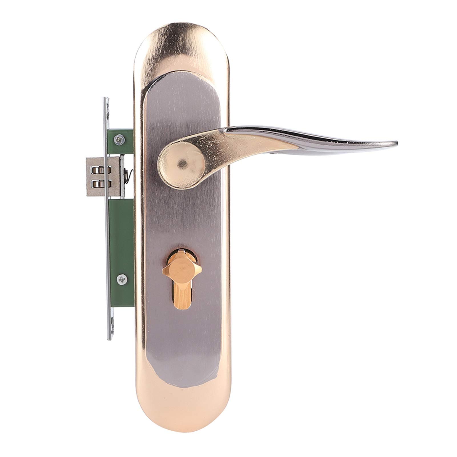 Premium Aluminum Alloy Security Door Handle Lock Set with Keys - Electroplated Finish, Quiet Bearing - Ideal for Bedroom, Bathroom & Apartment Safety