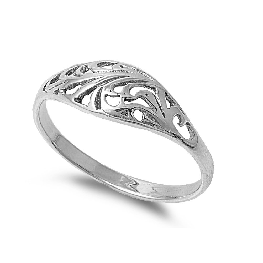 925 Sterling Silver Filigree Designer Petite Rings for Women - Elegant Stackable Jewelry for Everyday Wear, Parties & Special Occasions
