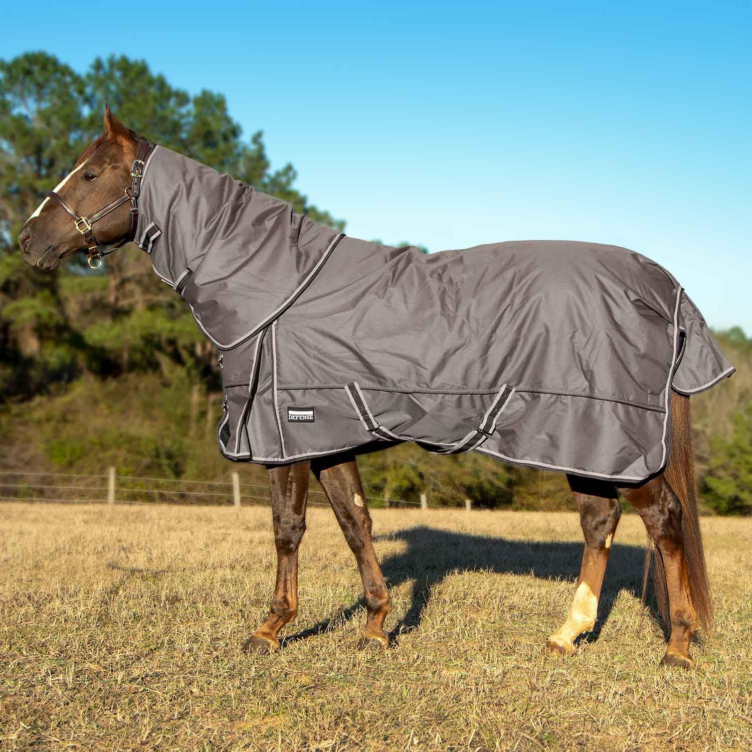 Jeffers Poplar Head Defense 1680D Waterproof & Breathable Horse Turnout Blanket with Detachable Neck - 78
