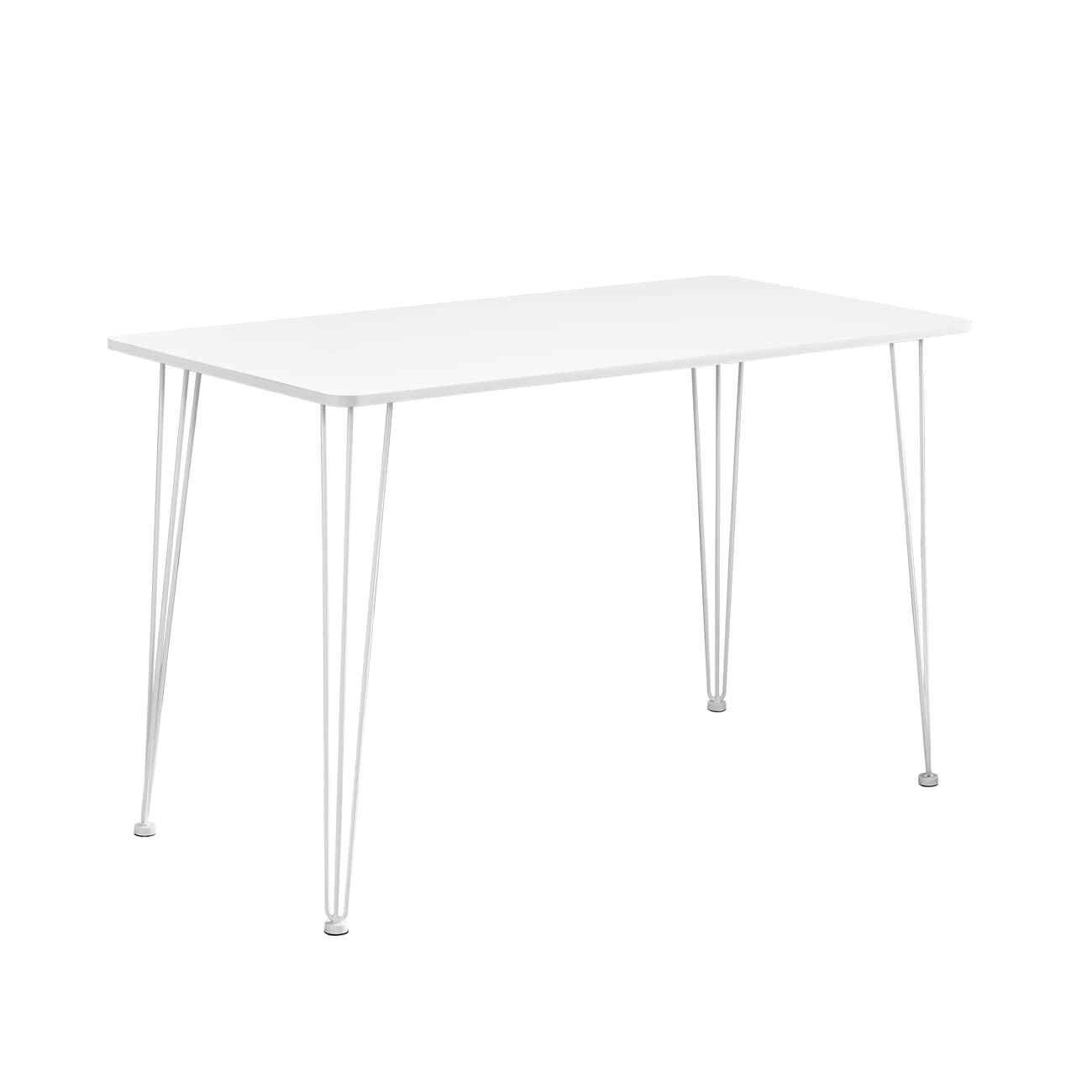Modern White Minimalist Rectangle Dining Table for 4 - Kitchen & Small Space Dining Furniture for Home, Apartment, RV | Compact & Stylish Design for Everyday Meals and Entertaining