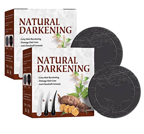 Hehimin Organic Grey Reverse Shampoo Bar - 2 Pack Natural Darkening Solid Shampoo & Conditioner for Hair Repair | Vegan, Sulfate-Free for Men & Women | Perfect for Grey Coverage & Daily Hair Care