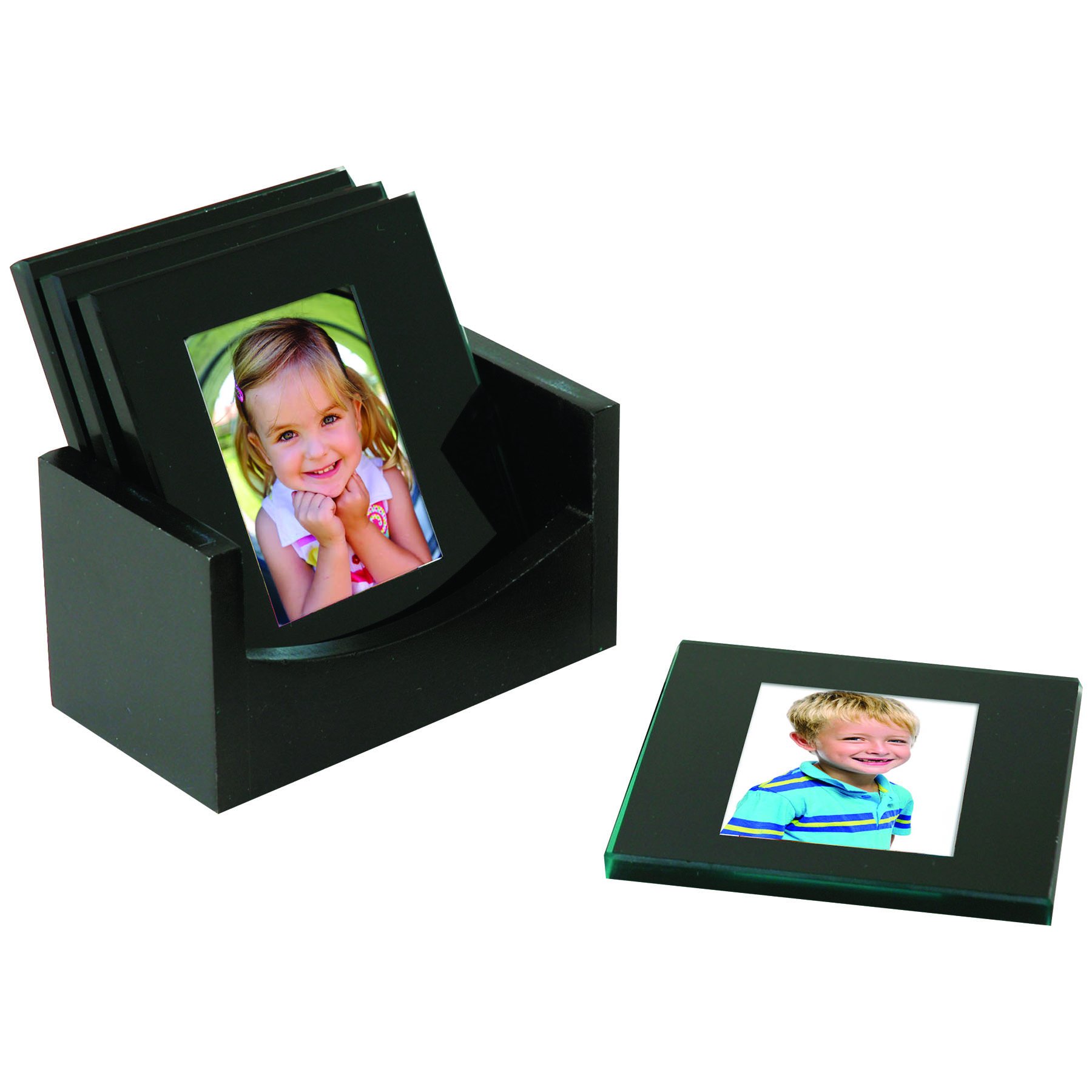Premium Glass Photo Coasters Set of 12 (4 Coasters Each) - Customizable Picture Holders for Drinks - Perfect for Weddings, Home Decor & Office Gifts