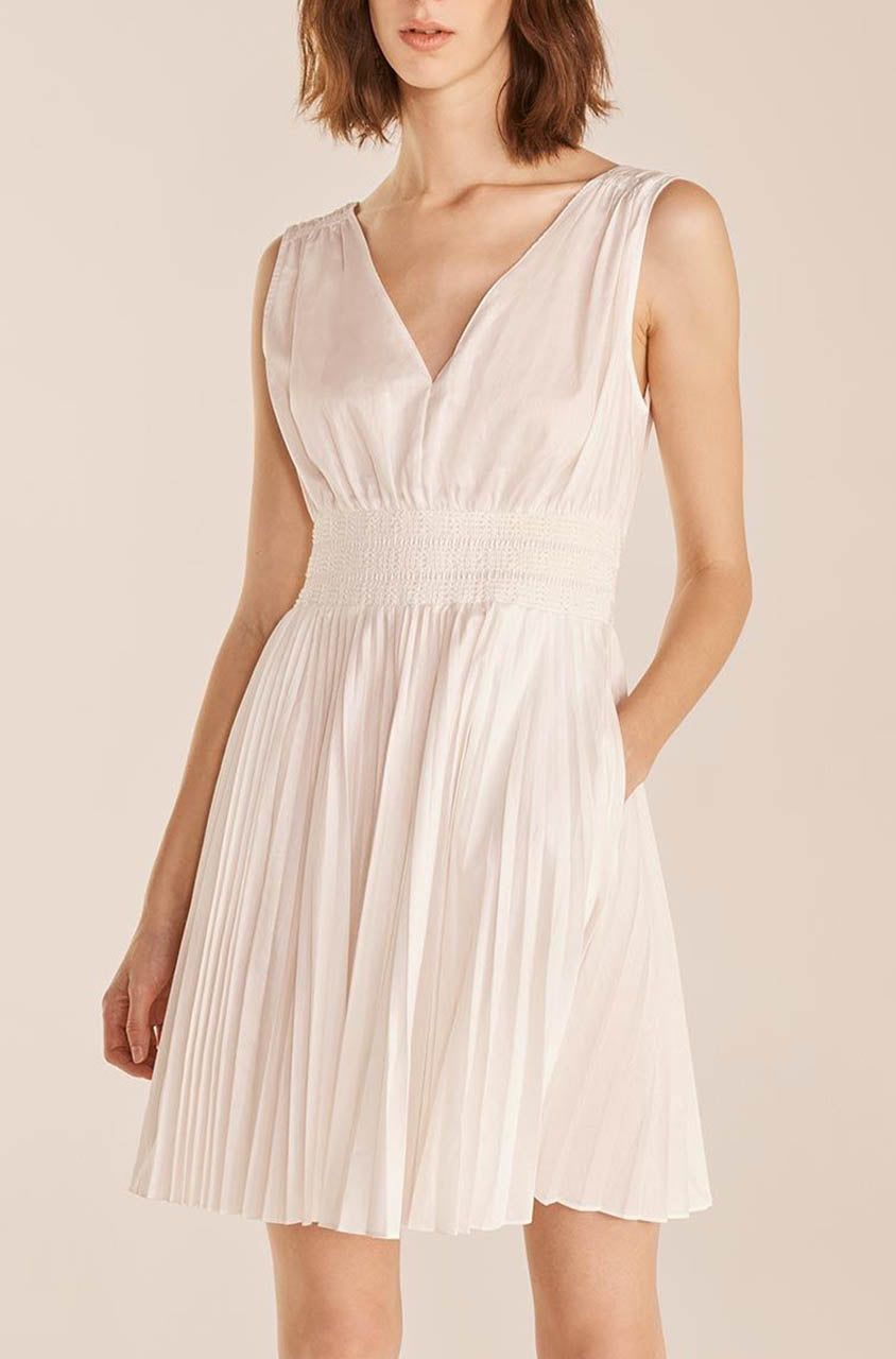 Elegant Smocked Dress in Porcelain Blue - Perfect for Summer Weddings, Garden Parties & Casual Outings