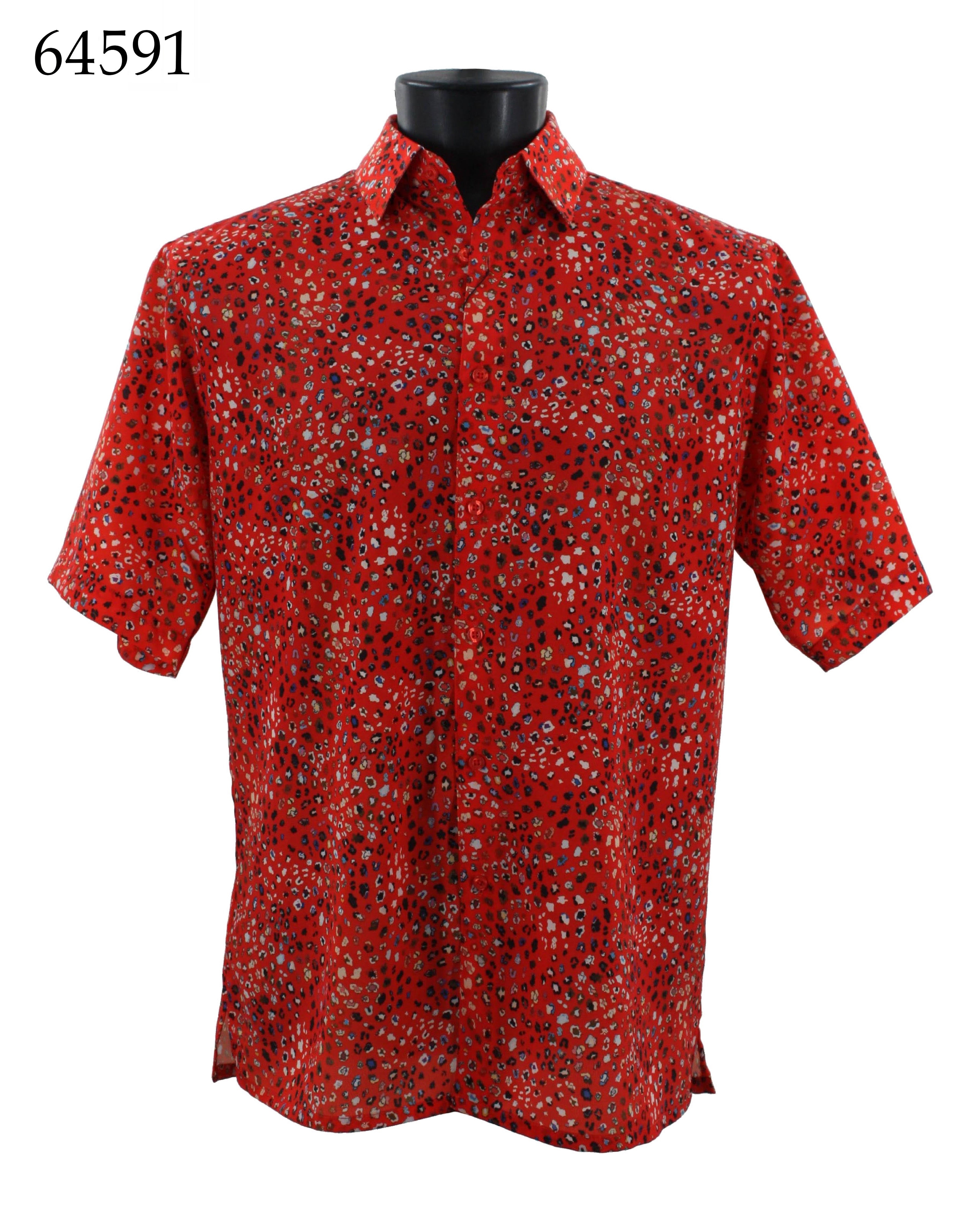 Bassiri Men's Short Sleeve Casual Shirt 64591 - Comfortable Summer Button Down Top for Work, Travel & Outdoor Activities