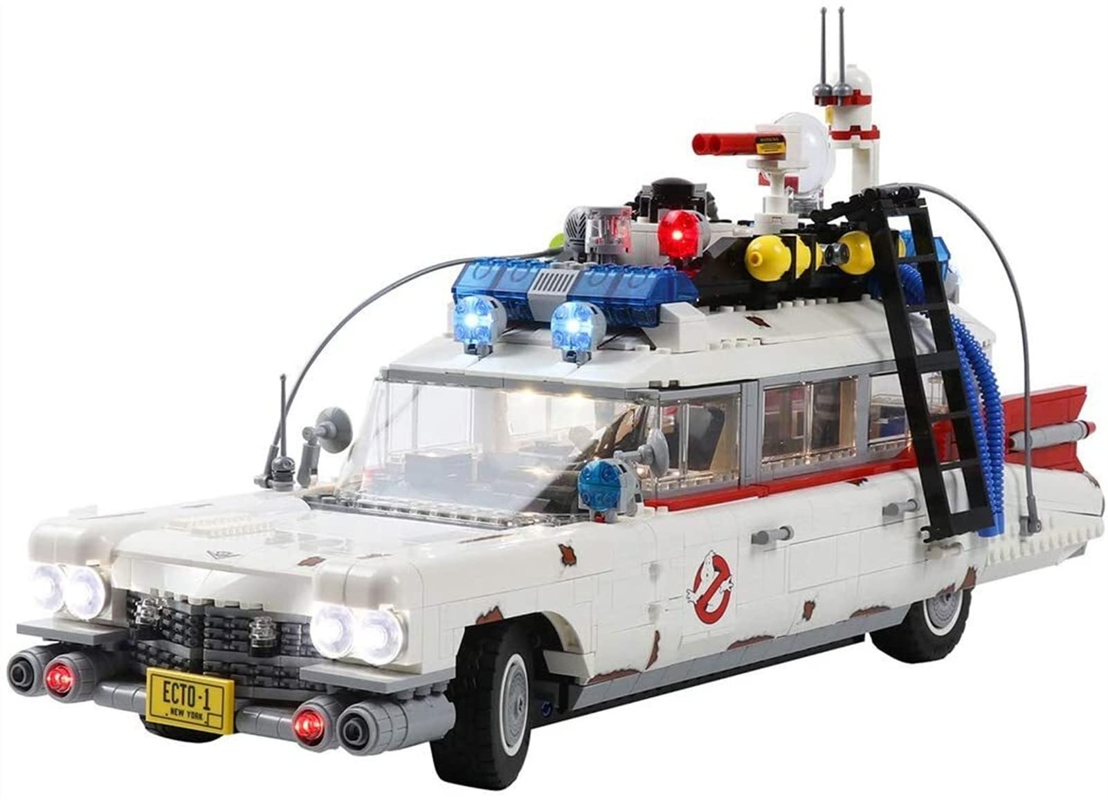 Ghostbusters ECTO-1 LED Lighting Building Blocks Set - Remote Control Colorful Light Puzzle Toy for Kids | Perfect for Movie Nights, Birthday Gifts & STEM Learning Activities