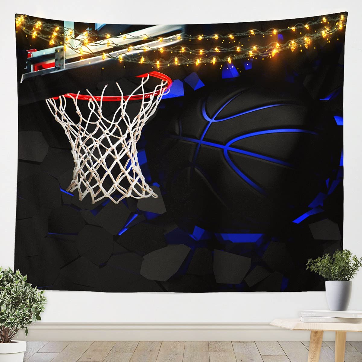 Basketball Tapestry Wall Art - 3D Sports Decor for Bedroom & Living Room