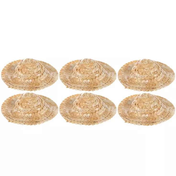 Round Straw Doll Hats for DIY Crafts & Costumes