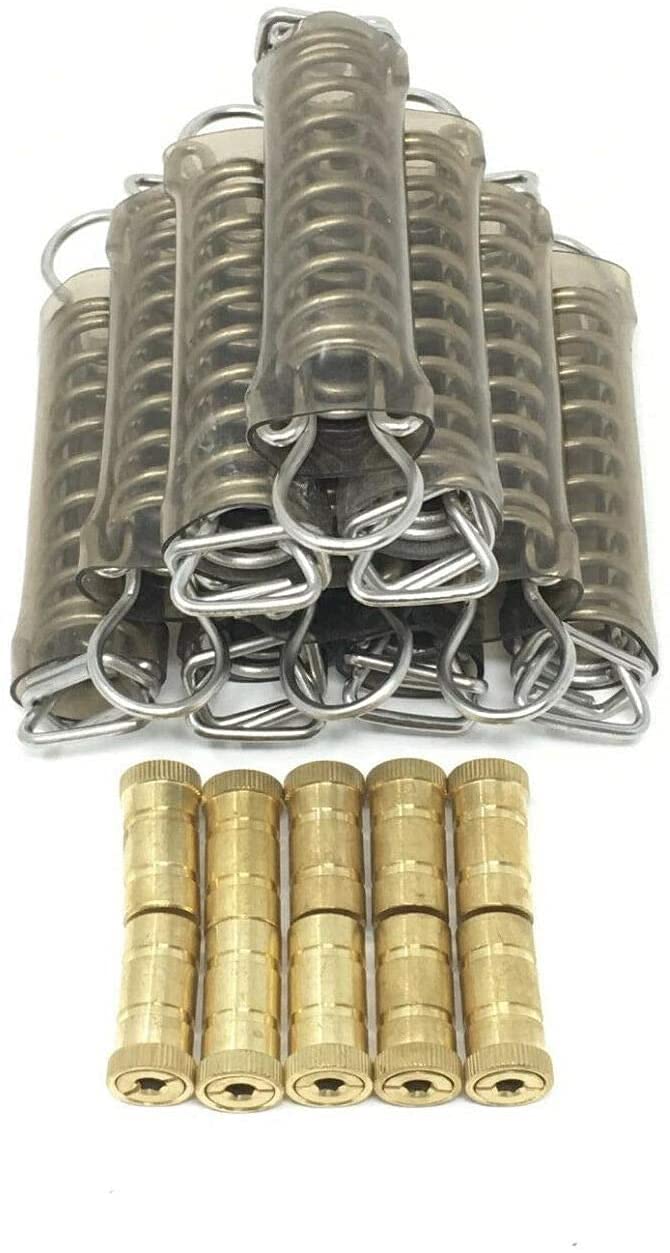 10 Pack Brass Concrete Pool Deck Anchors with Spring and Sleeve - Heavy Duty Swimming Pool Cover Hardware by LITYPEND - Perfect for Inground Pool Winter Protection and Safety