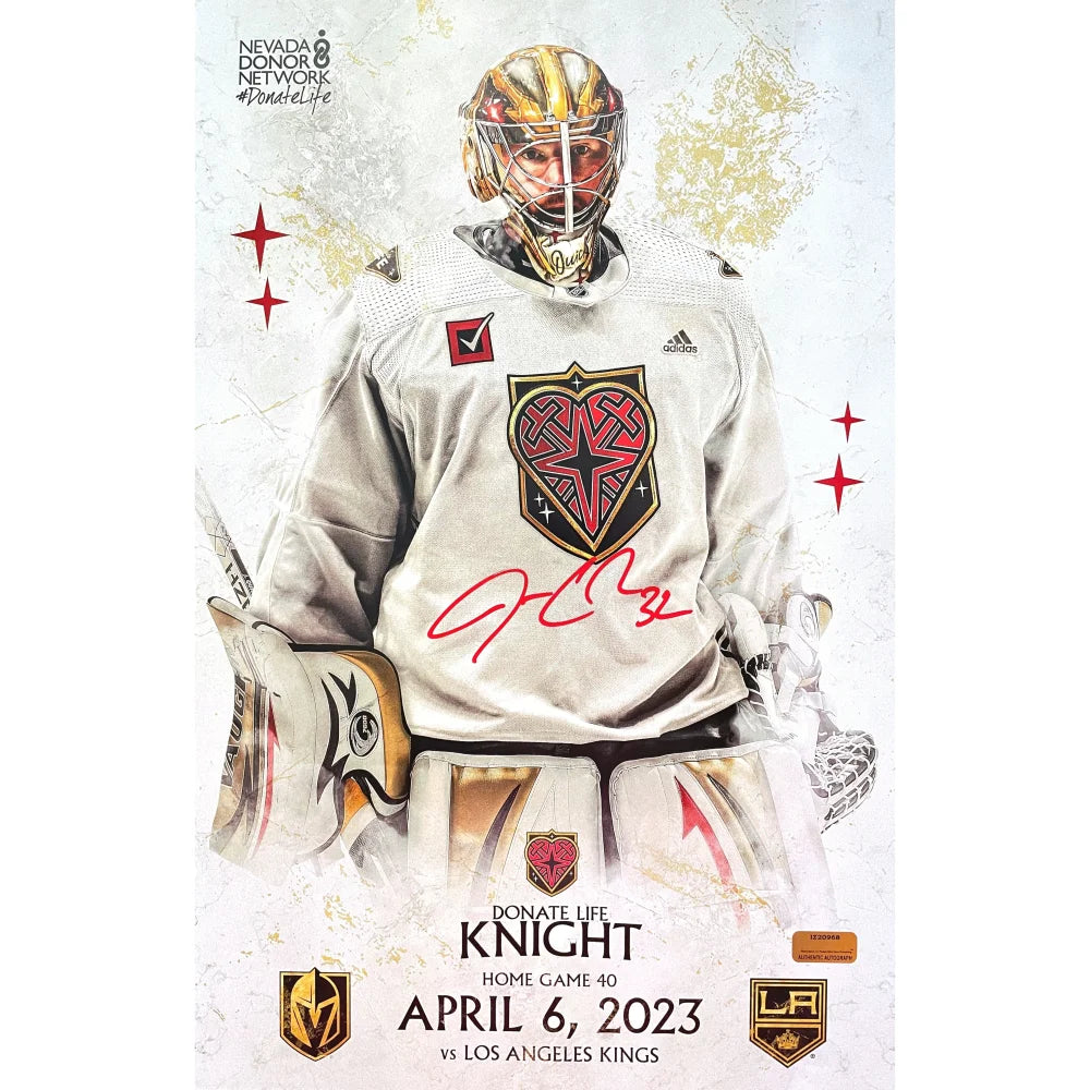 Jonathan Quick Autographed Vegas Golden Knights 11x17 Game Day Poster with COA - IGM Certified 4/6/23 - Perfect for Hockey Fans, Sports Memorabilia Collectors & Man Cave Decor
