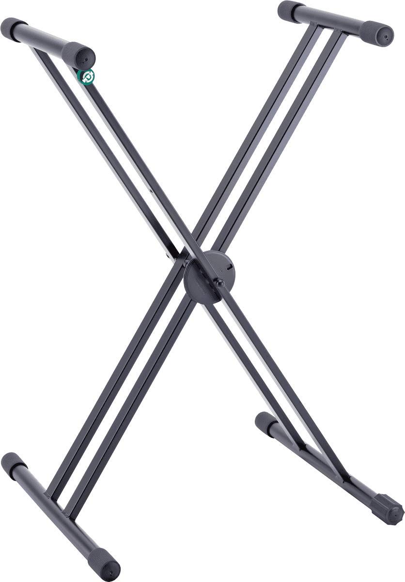 K&M 18995 Dual-Tier Keyboard Stand - Heavy Duty Adjustable Keyboard Holder for Musicians & Studio Use