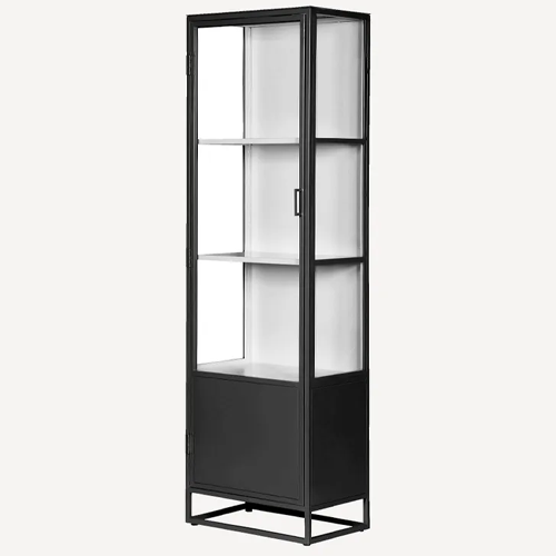 Cole Single Black Display Cabinet - Perfect for Showcasing Collectibles, China, or Home Decor in Living Rooms & Dining Areas