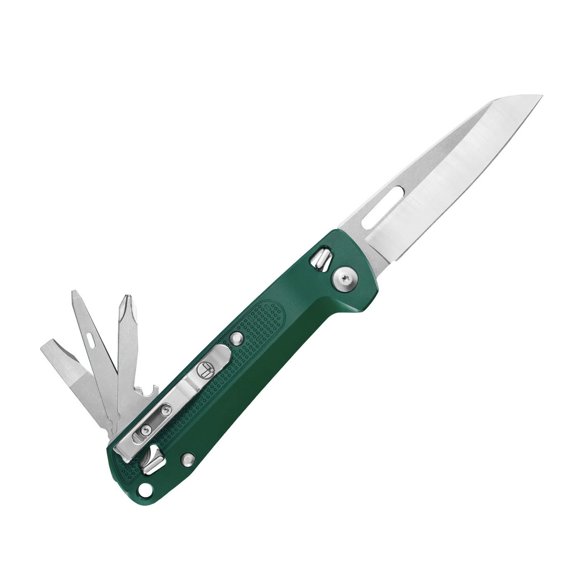 Leatherman Free K2 Multitool with 14 Tools - Stainless Steel Pocket Knife & Outdoor Gear (Model 832894, Evergreen) - Perfect for Camping, Hiking, Survival & Everyday Carry (EDC)