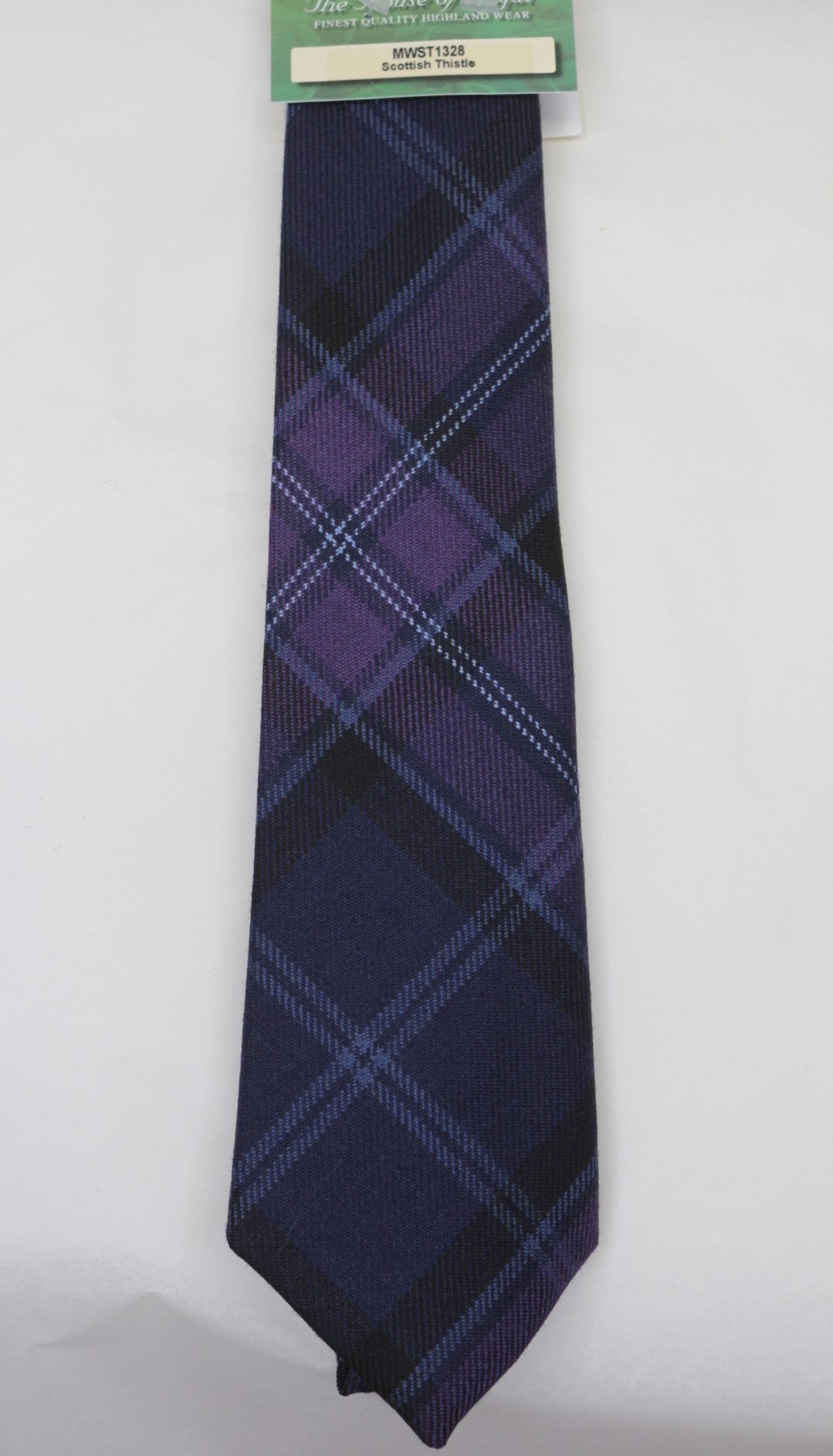 Scottish Thistle Tartan Tie - Premium Wool Necktie for Men | Perfect for Weddings, Business & Formal Events