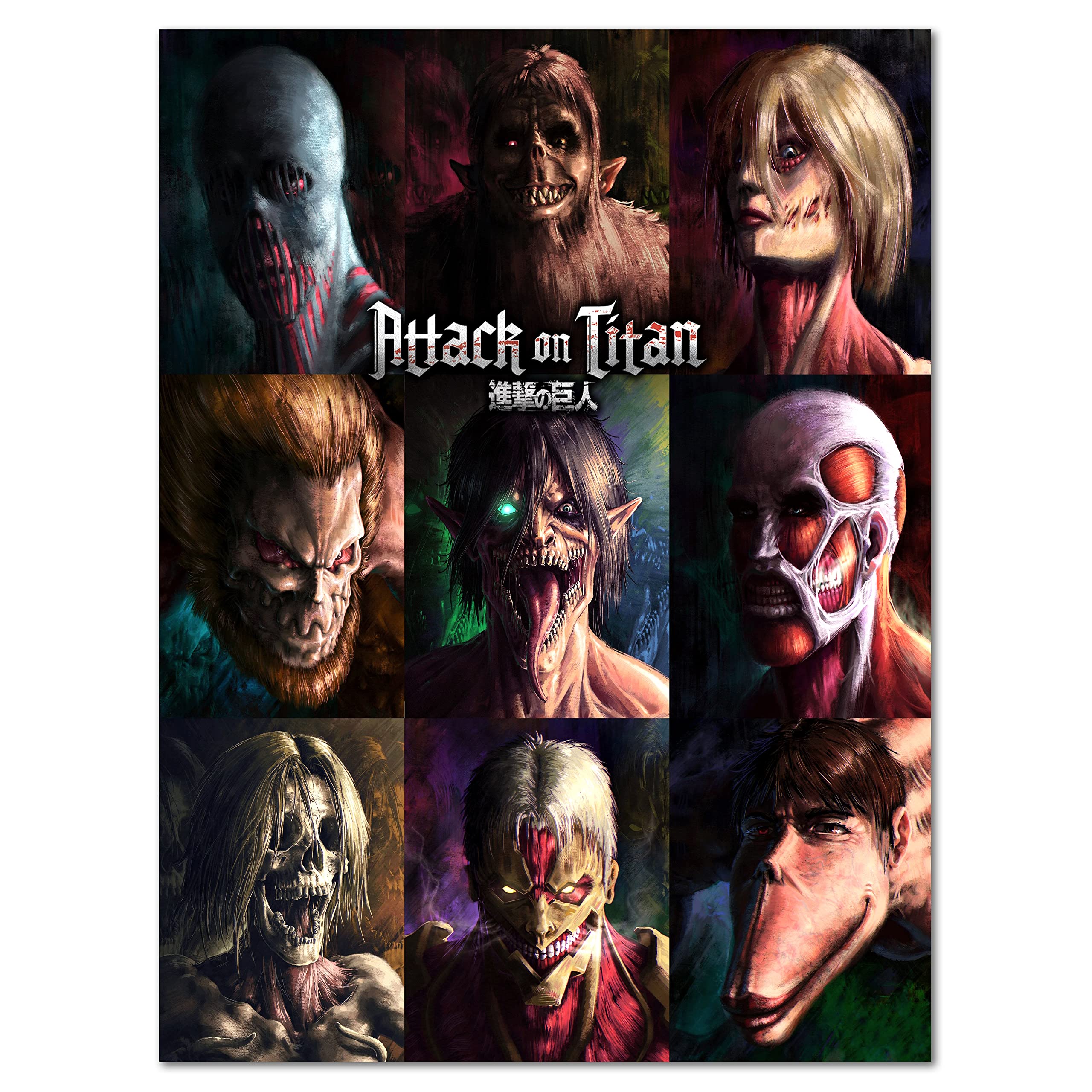 Attack Titan Anime Canvas Print Poster - 12x18 Inch Unframed Wall Art Decor for Anime Fans | Perfect for Bedroom, Living Room & Office Gift Collection
