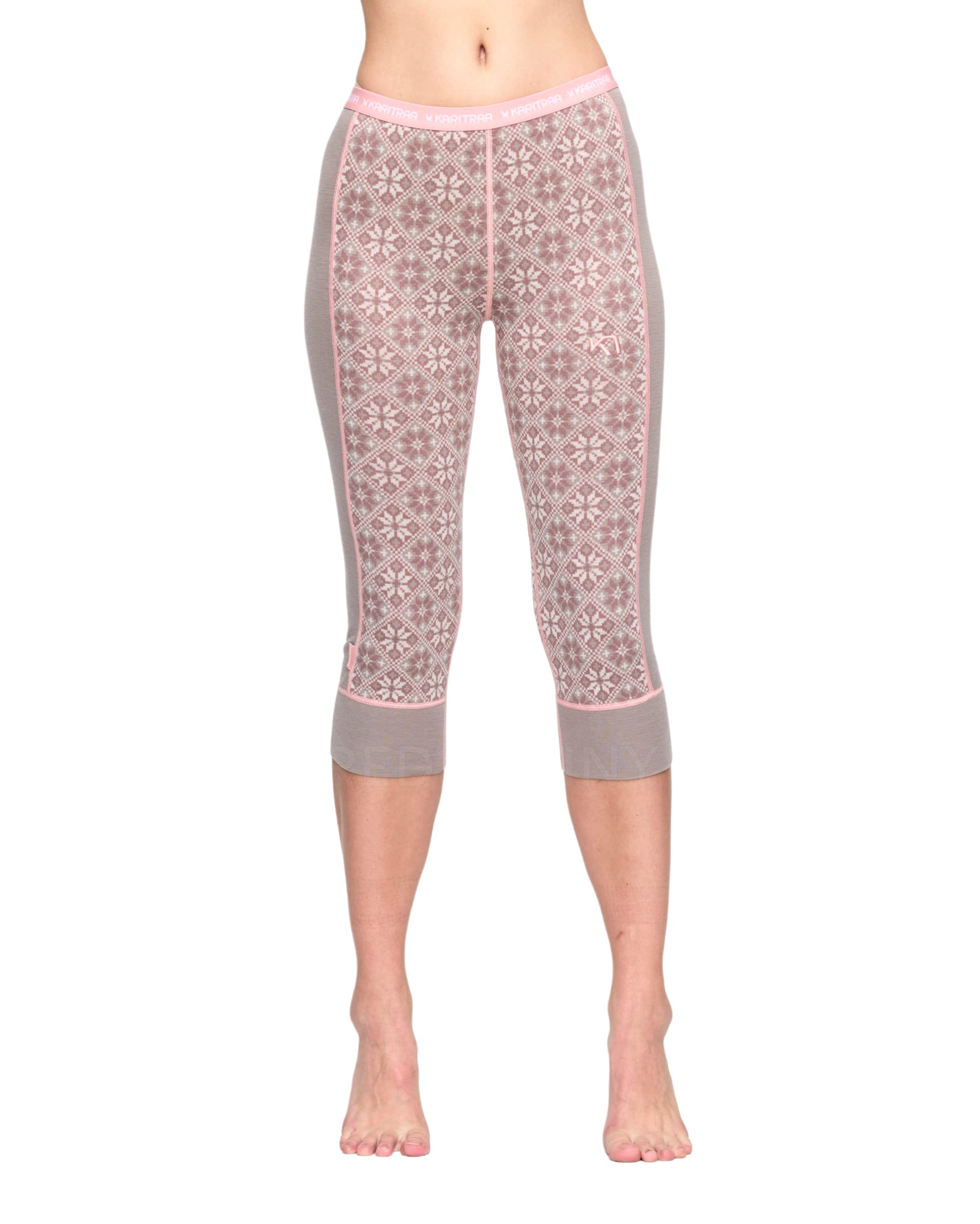 Kari Traa Women's Rose Baselayer Capri - 100% Merino Wool Thermal Underwear for Hiking, Yoga & Winter Sports | Soft & Breathable Base Layer Tights
