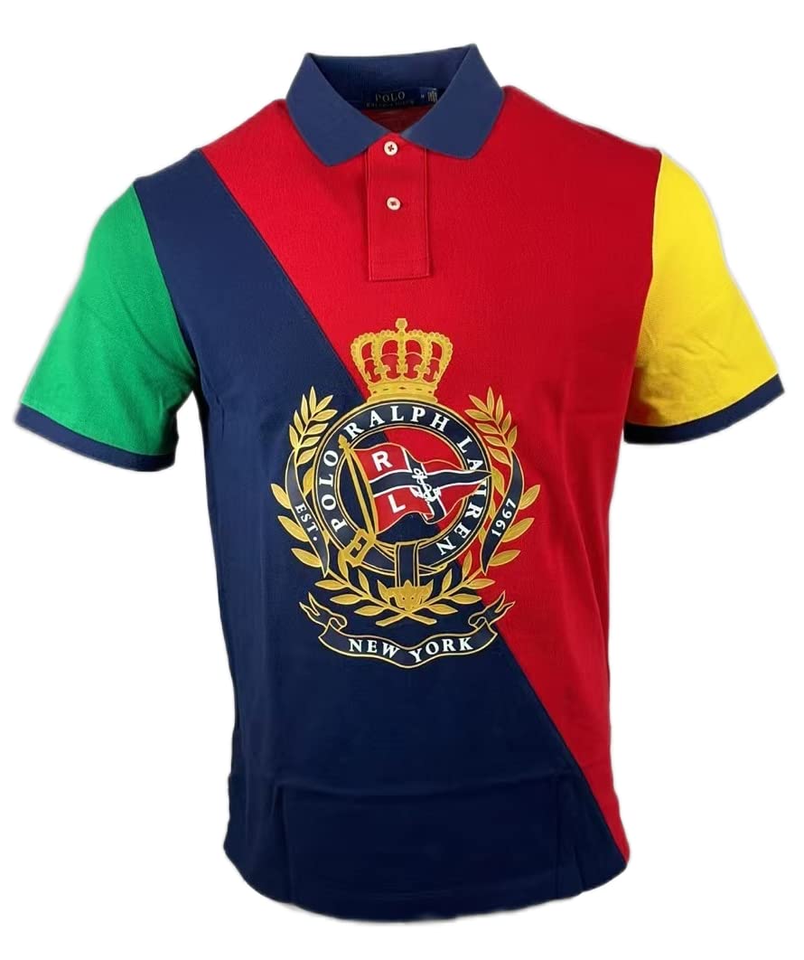 Ralph Lauren Men's Yacht Club Crest CP RL-93 Classic Fit Mesh Polo Shirt - Breathable Cotton Golf & Casual Wear for Men