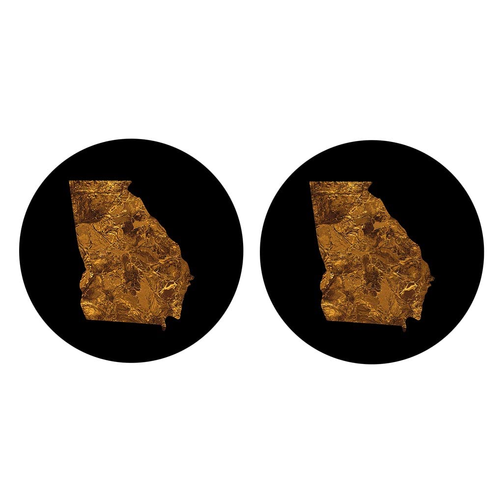 Joyride Home Décor 2-Pack Ceramic Car Coasters - 2.65 Inch Round Cup Holder Protectors for Vehicles | Modern Copper Georgia Design | Keep Your Car Clean & Stylish | Perfect Gift for Car Lovers & Coffee Enthusiasts