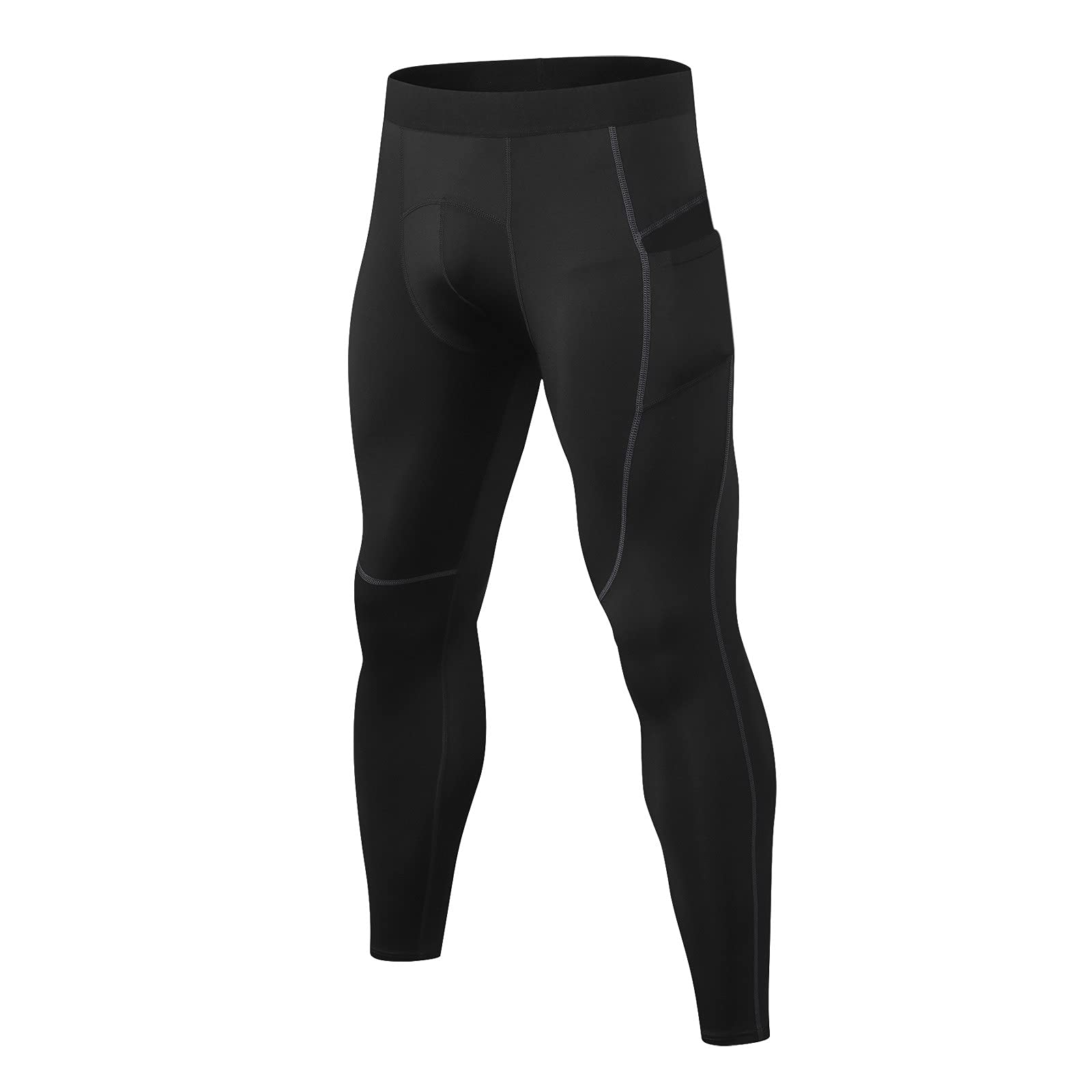 Yihaojia Men's Compression Pants - Athletic Workout Leggings with Pockets for Running, Gym & Sports | Moisture-Wicking & Breathable Performance Tights for Training, Cycling & Outdoor Activities