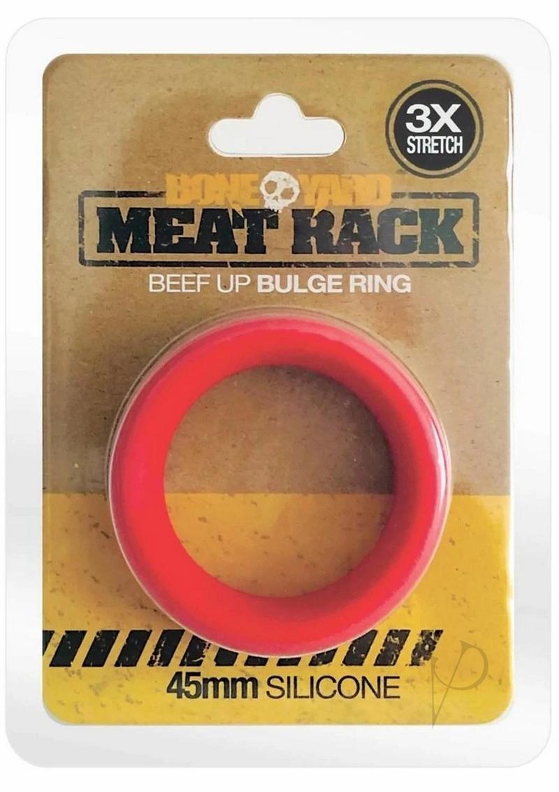 Boneyard Meat Rack Beef Up Bulge Ring - 3X Stretch Silicone Cock Ring for Men (Red) - Enhances Performance & Sensation for Couples & Solo Play