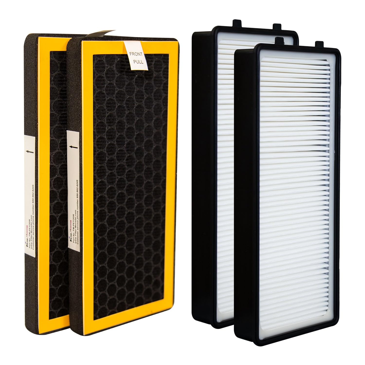 Filter-Monster 4-Pack Replacement Air Filters Compatible with HoMedics PetPlus AT-PETODR & TotalClean AT-OFL for AT-PET01/AT-PET02 Air Purifiers - Perfect for Pet Owners & Allergy Sufferers