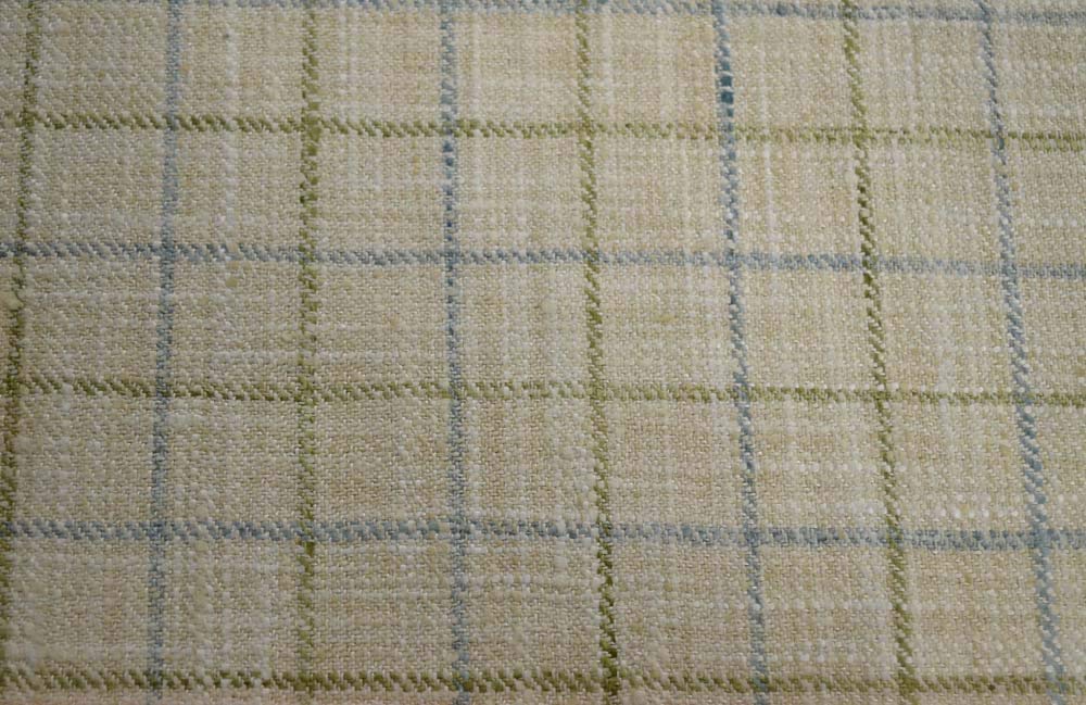 Noble Robins Egg Blue Green Window Pane Check Raw Silk Feel Kaufman Fabric - Perfect for Luxury Upholstery, Drapery & High-End Fashion Design