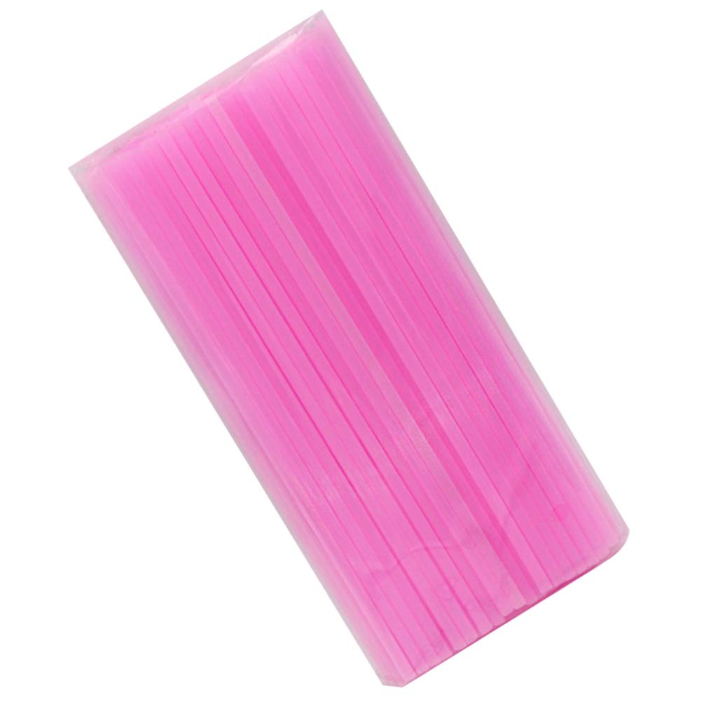 Yardwe 200-Pack Flexible Plastic Drinking Straws - 10 Inch Disposable Straws in Pink | Perfect for Parties, Restaurants & Home Use