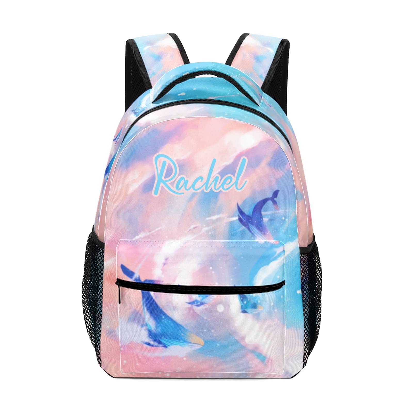 Whale Dolphin Dream Sky Backpack - Personalized School, Sport & Daypack for Women & Men - Perfect for School, Travel & Outdoor Adventures