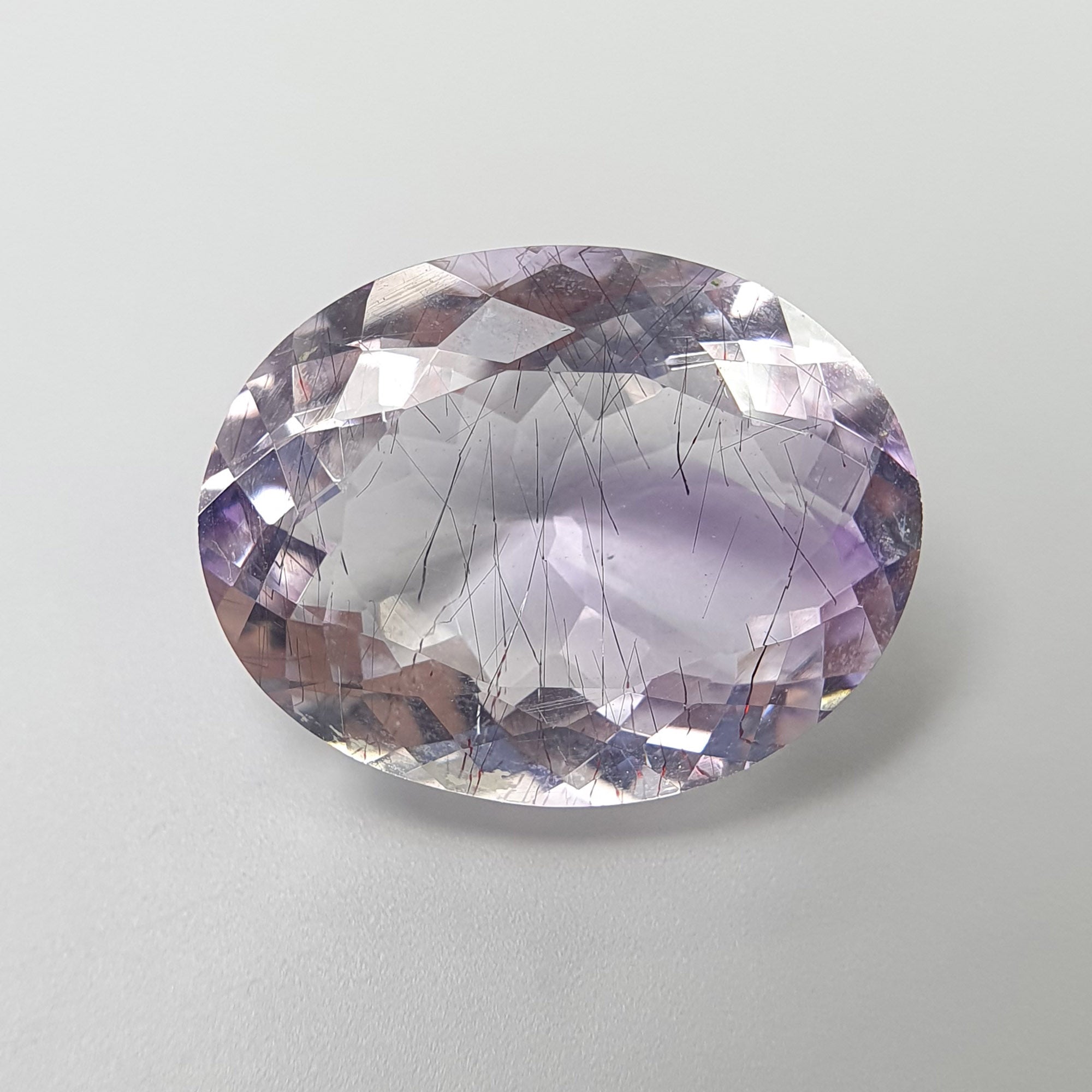Natural Untreated Purple Rutile Amethyst Quartz Gemstone - 9.45cts Oval Cut 17x13mm | Healing Crystal, Jewelry Making, Meditation Stone | With Authenticity Video