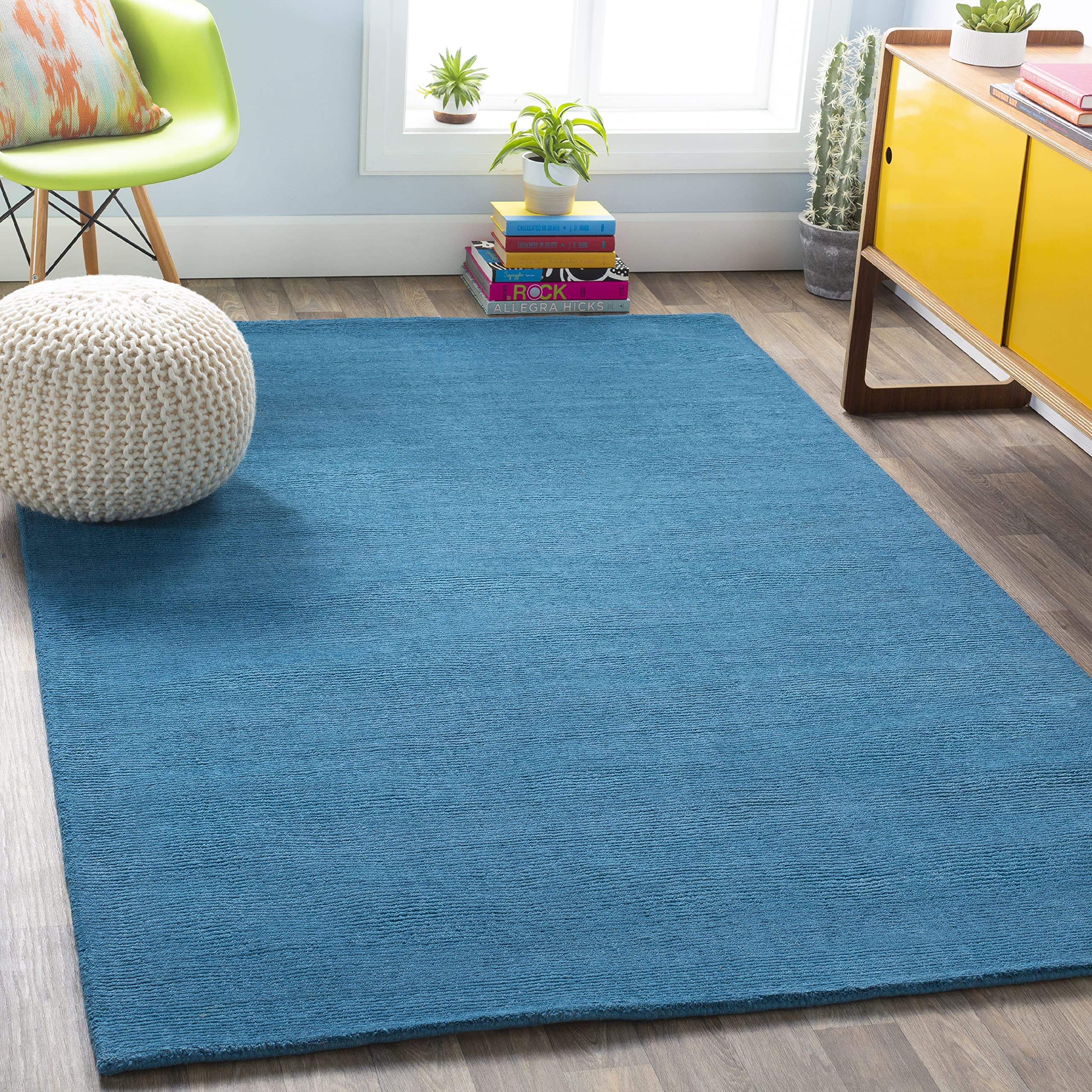 Mark&Day 12x15 Rennes Solid and Border Bright Blue Area Rug - Soft, Durable Carpet for Living Room, Bedroom, Kitchen - Perfect for Home Decor, Family Gatherings & Cozy Spaces (12' x 15')