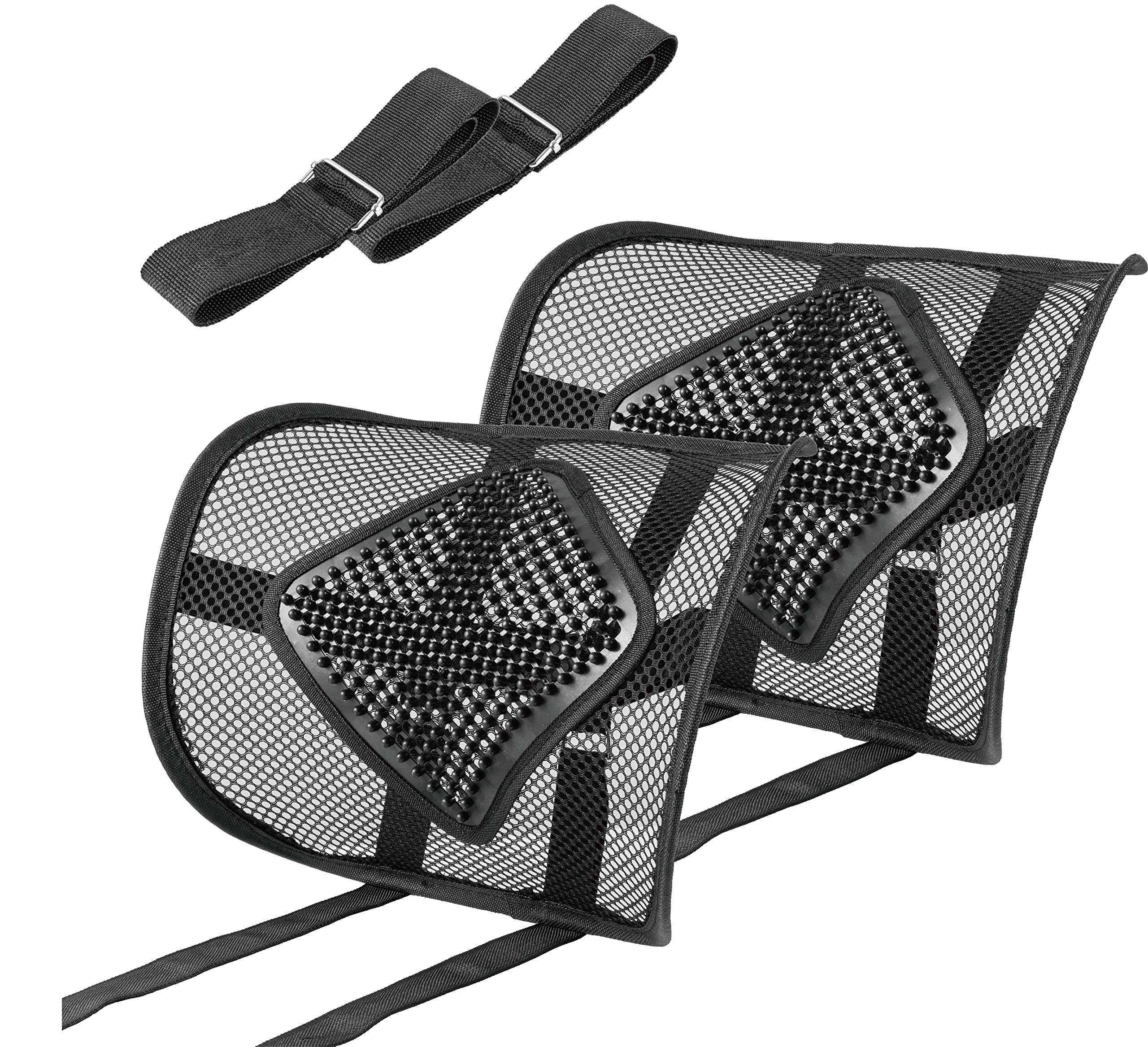 Breathable Mesh Lumbar Support Cushion - Adjustable Lower Back Pain Relief Pillow for Office Chair, Car Seat & Home Use - 2 Pack for Work, Driving & Relaxation Comfort